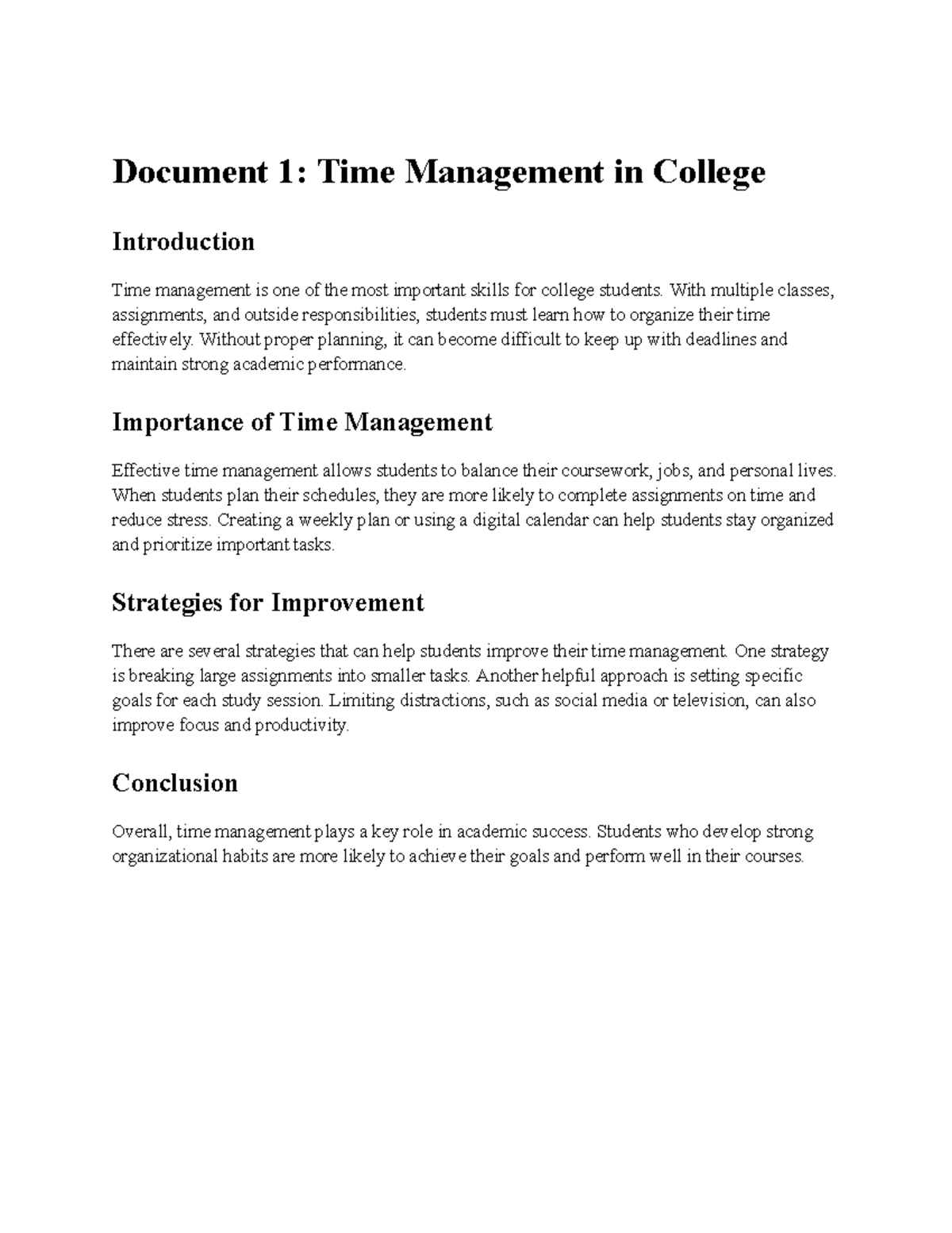 Time Management Strategies for College Success - Studocu