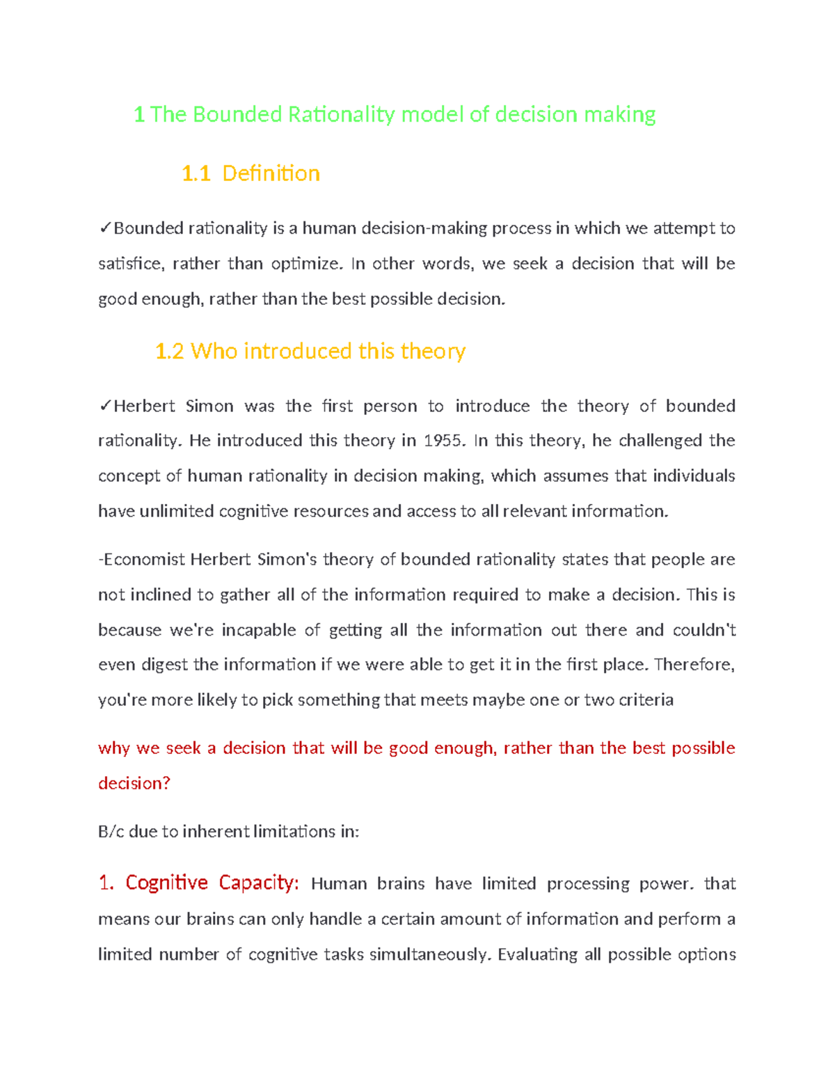 1 The Bounded R-WPS Office - 1 The Bounded Rationality model of ...