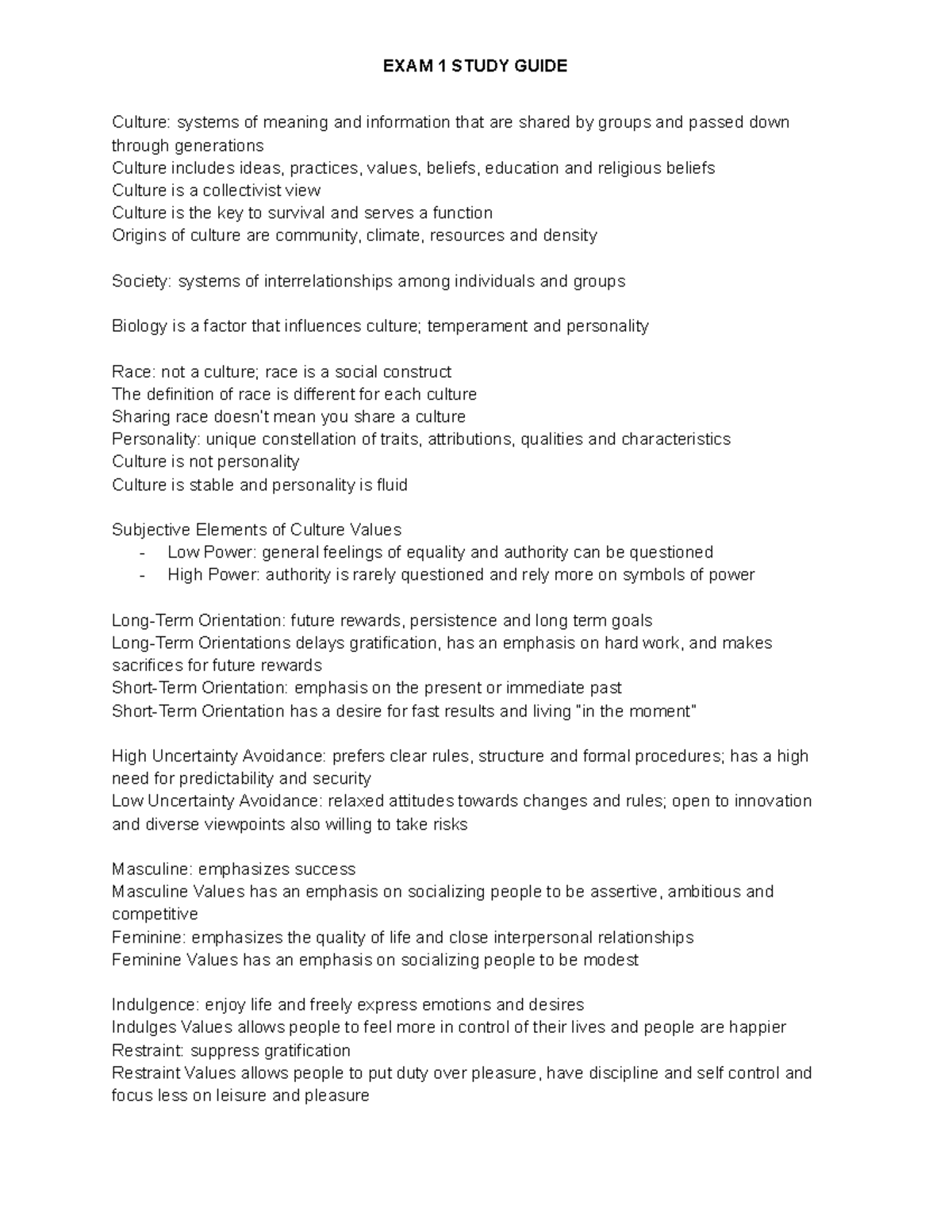 Final Exam Study Guide for SOC305: Culture and Parenting Insights - Studocu