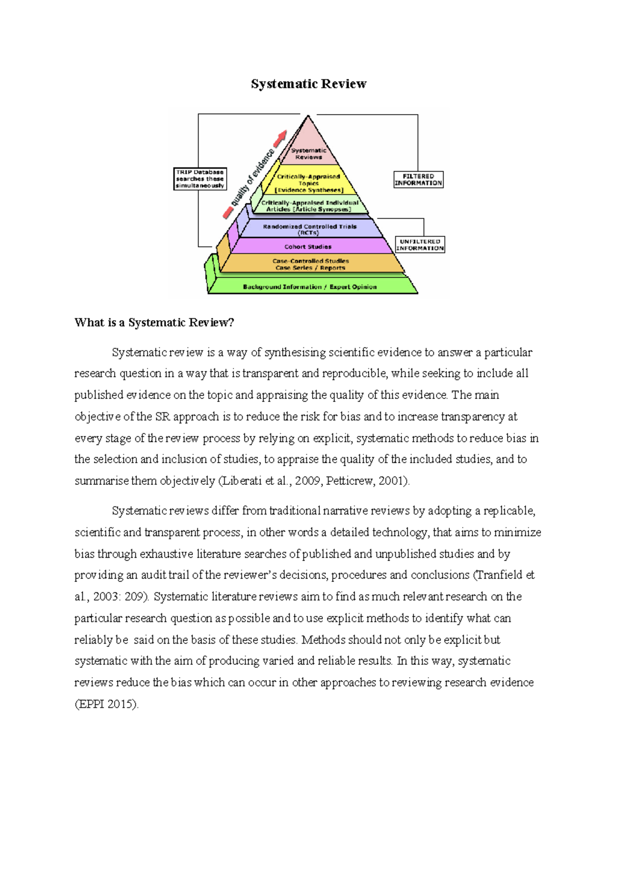 Systematic Review Guide: Steps to Conducting a SR on Evidence - Studocu