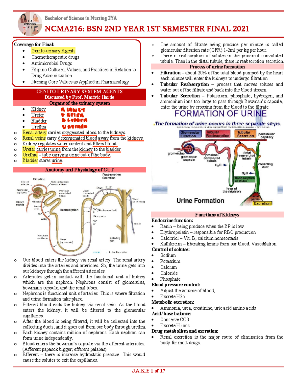 NCMA216 Final - Good luck 🤞 - Bachelor of Science in Nursing 2YA ...