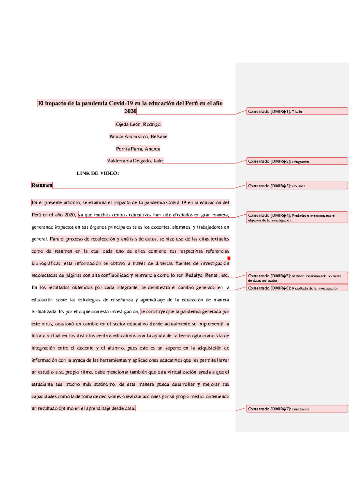 Trabajo Final: Impacto de la Pandemia en la Educación en Perú (2020 ...