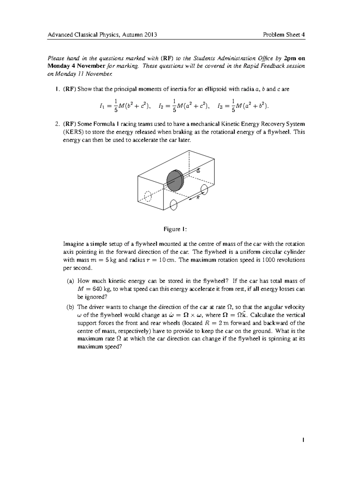 Advanced Classical Physics 2013-2014 Problem Sheet 5 - Solutions ...