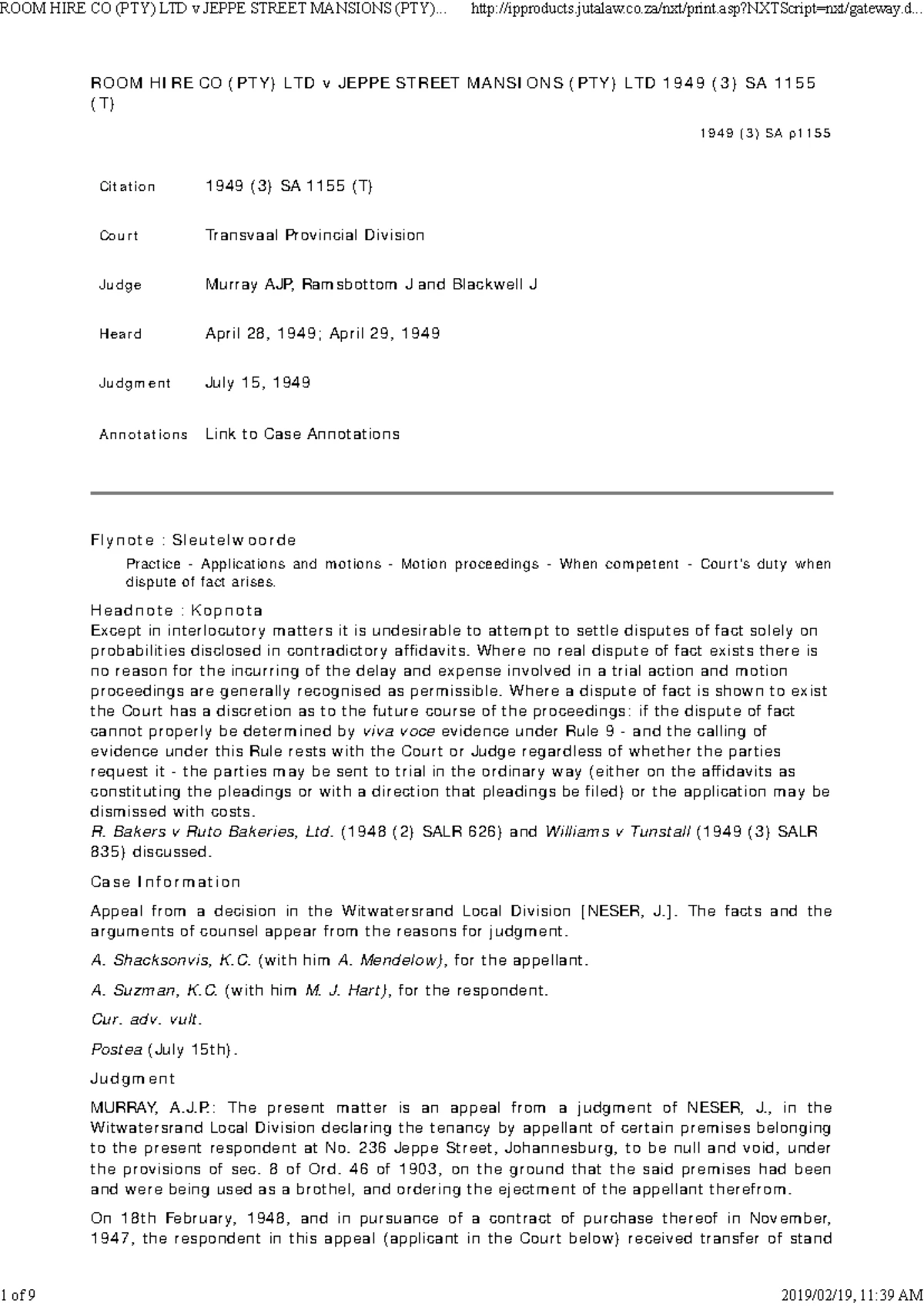 Bar removal of bar and extension of time limits magistrates court