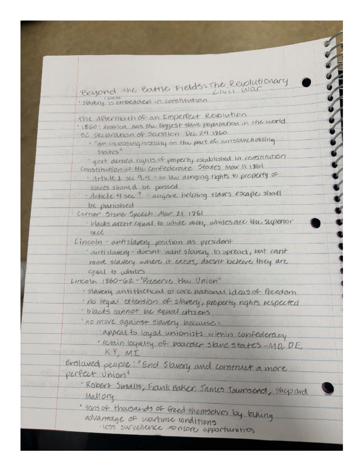 Civil War Insights: Slavery, Constitution, and the Aftermath (HIST 101 ...