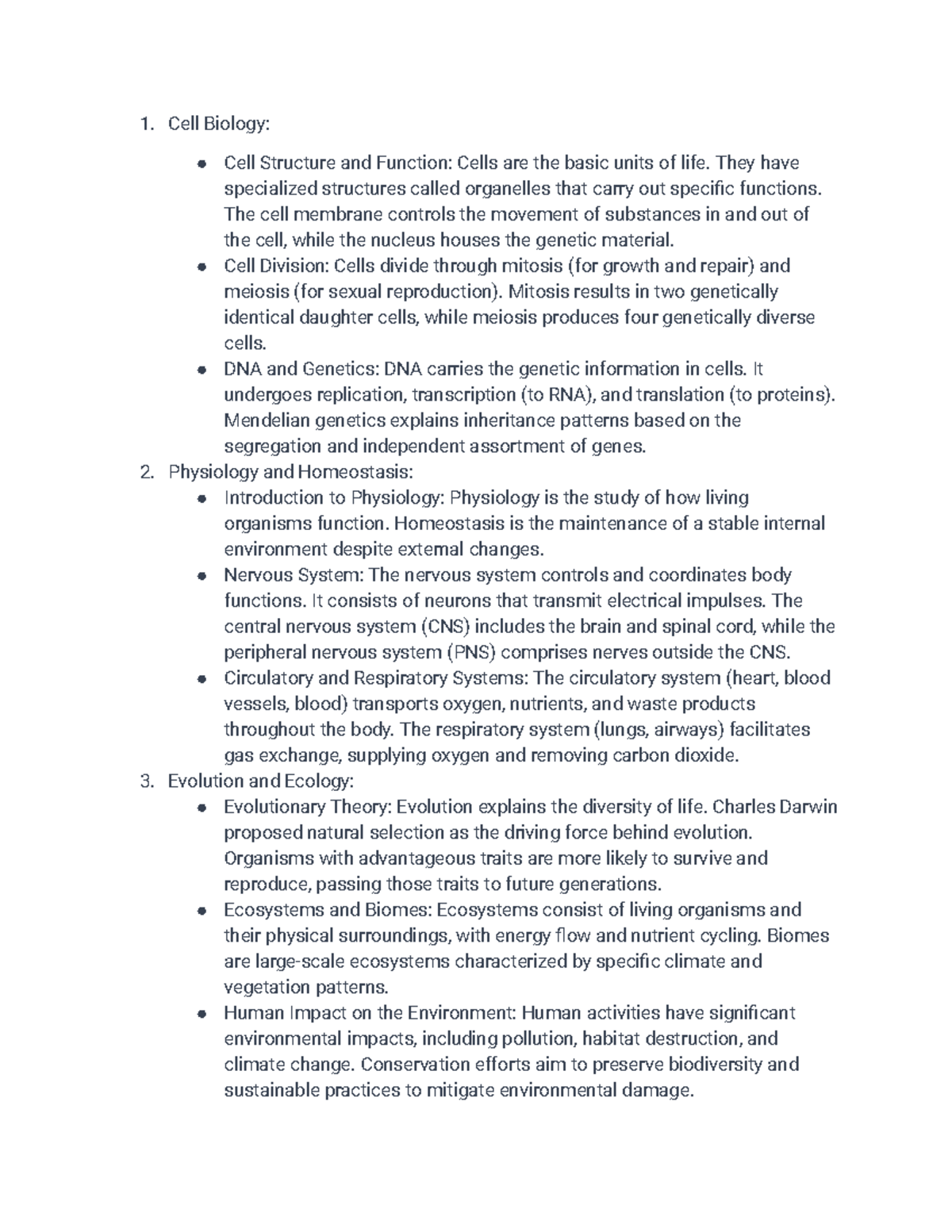 Bio 102: Comprehensive Summary of Key Concepts and Topics - Studocu