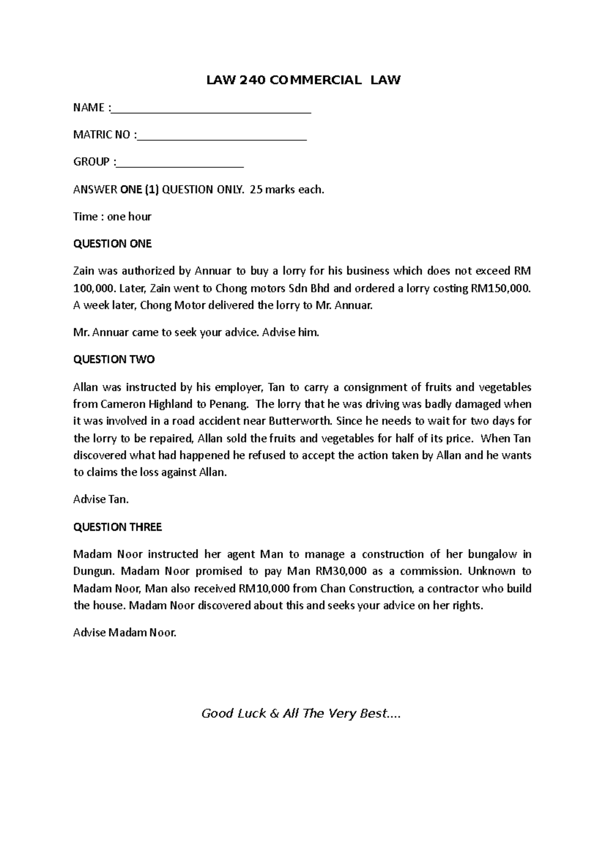 LAW 240 Agency Case Study: Key Issues & Legal Principles Explained ...