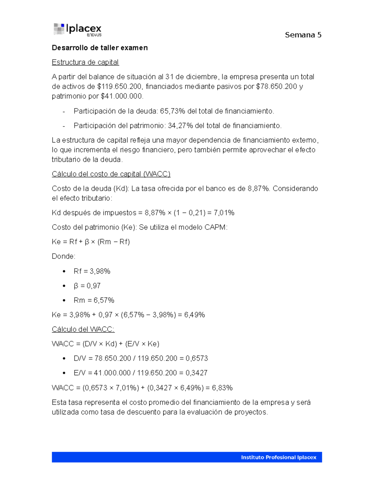 Semana 5: Análisis Financiero y Estructura de Capital - Studocu