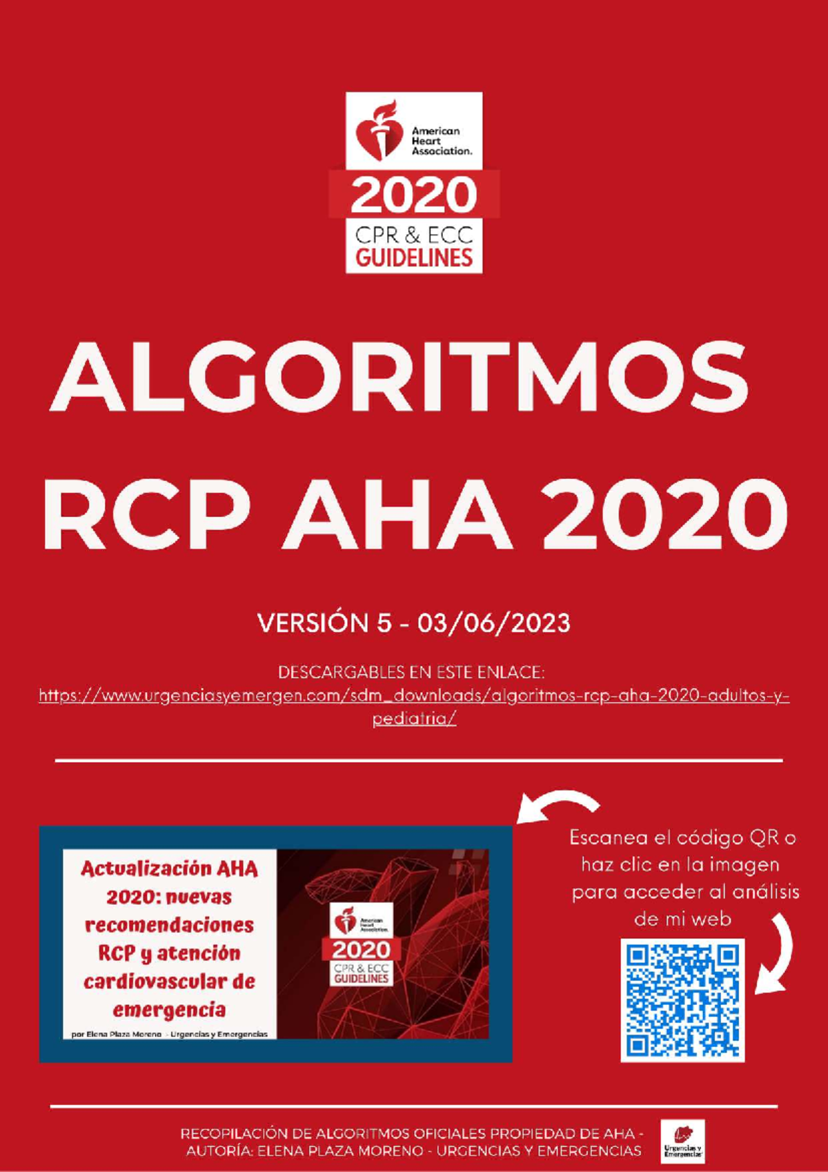 Algoritmos de RCP AHA 2020 para Urgencias y Emergencias V.5 - Studocu