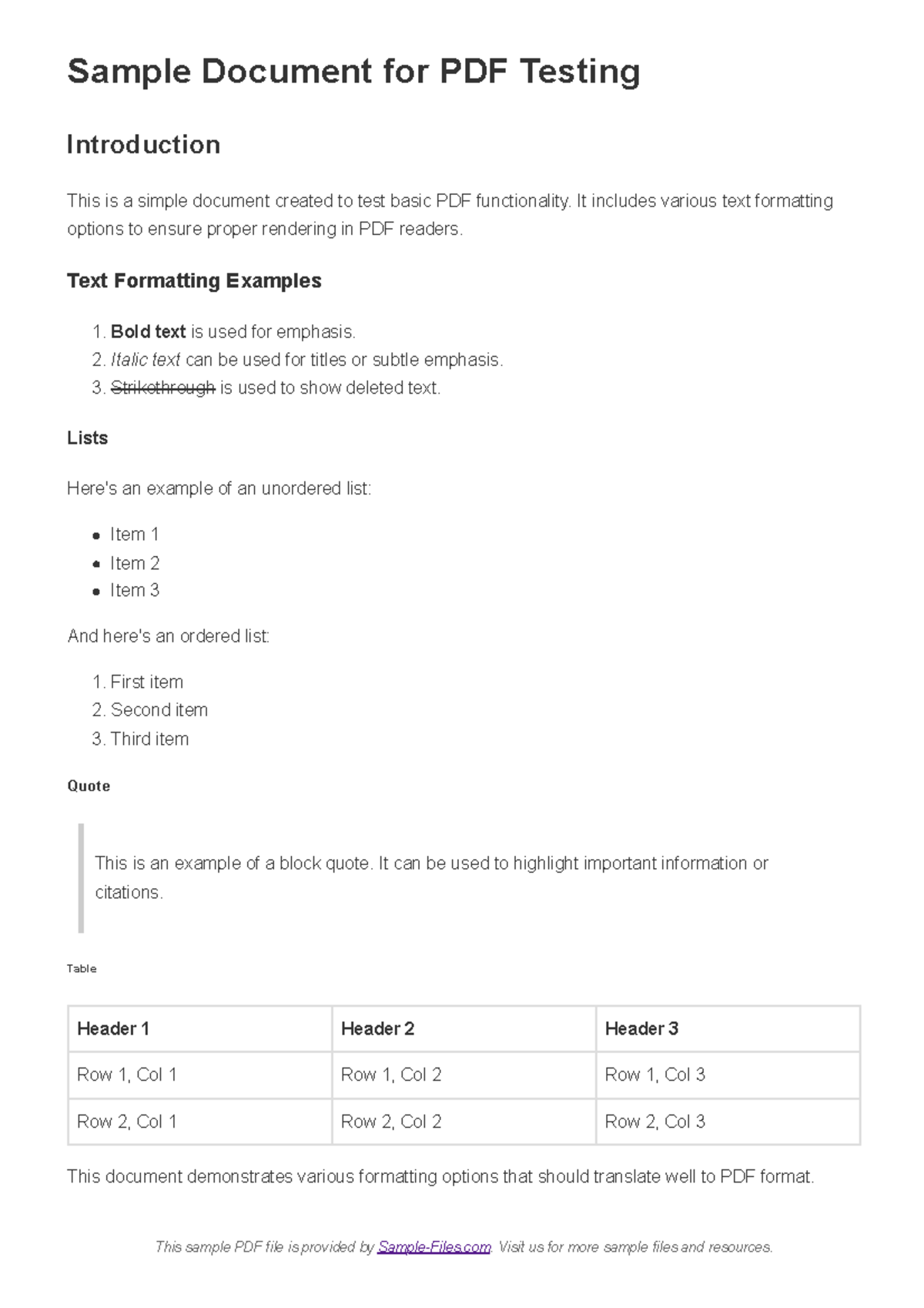 PDF Formatting Overview: Testing Styles and Functionality - Studeersnel