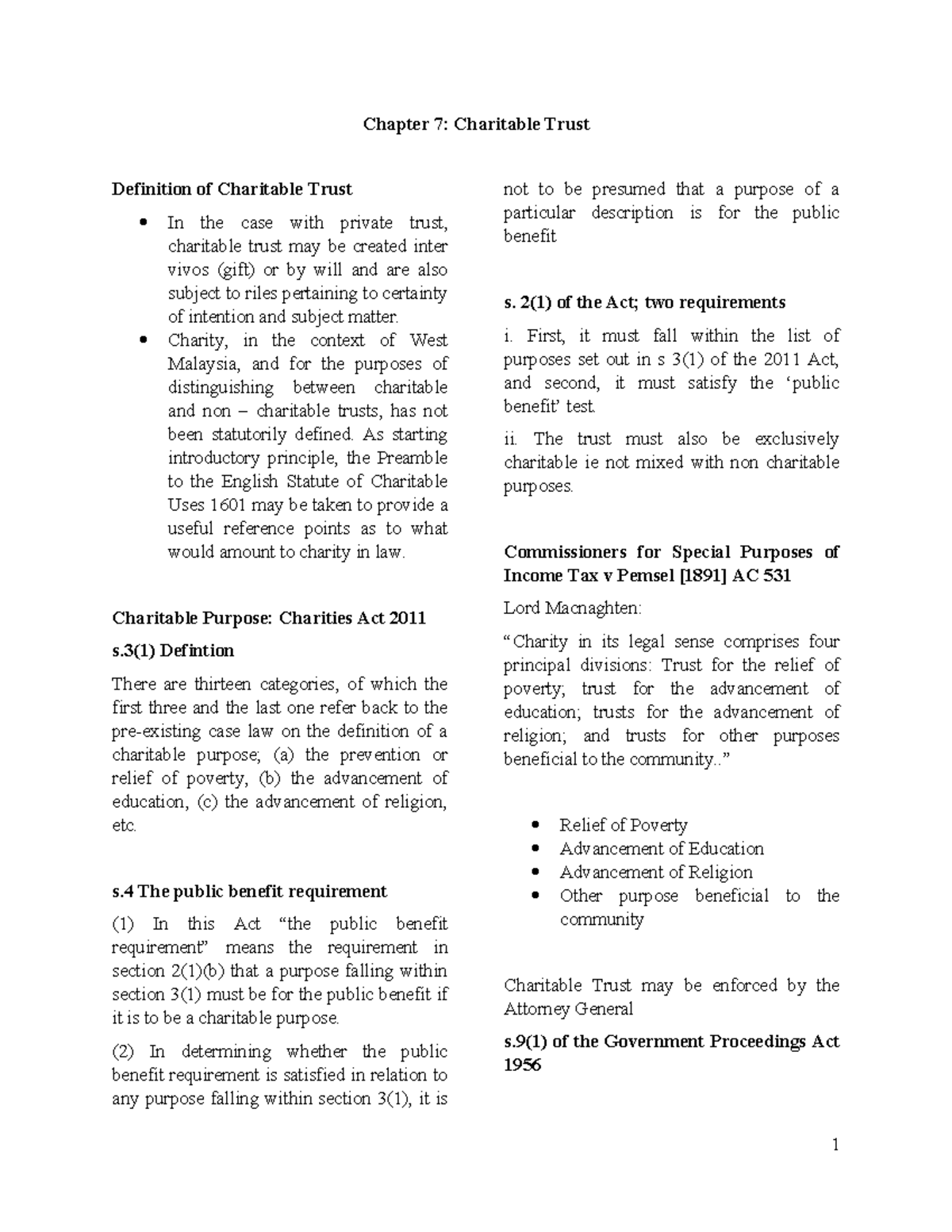 Chapter 7: Understanding Charitable Trusts and Their Legal Framework ...
