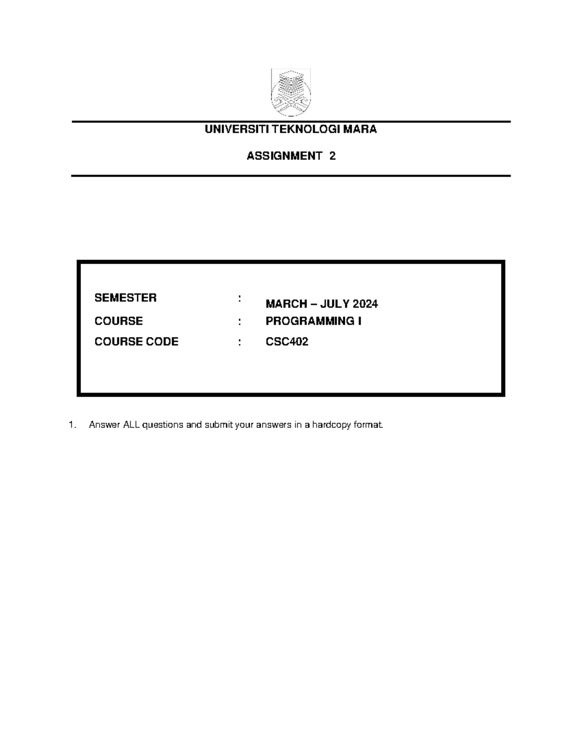 Assignment CSC402: Flowchart & Program for SHI Hospital Charges - Studocu