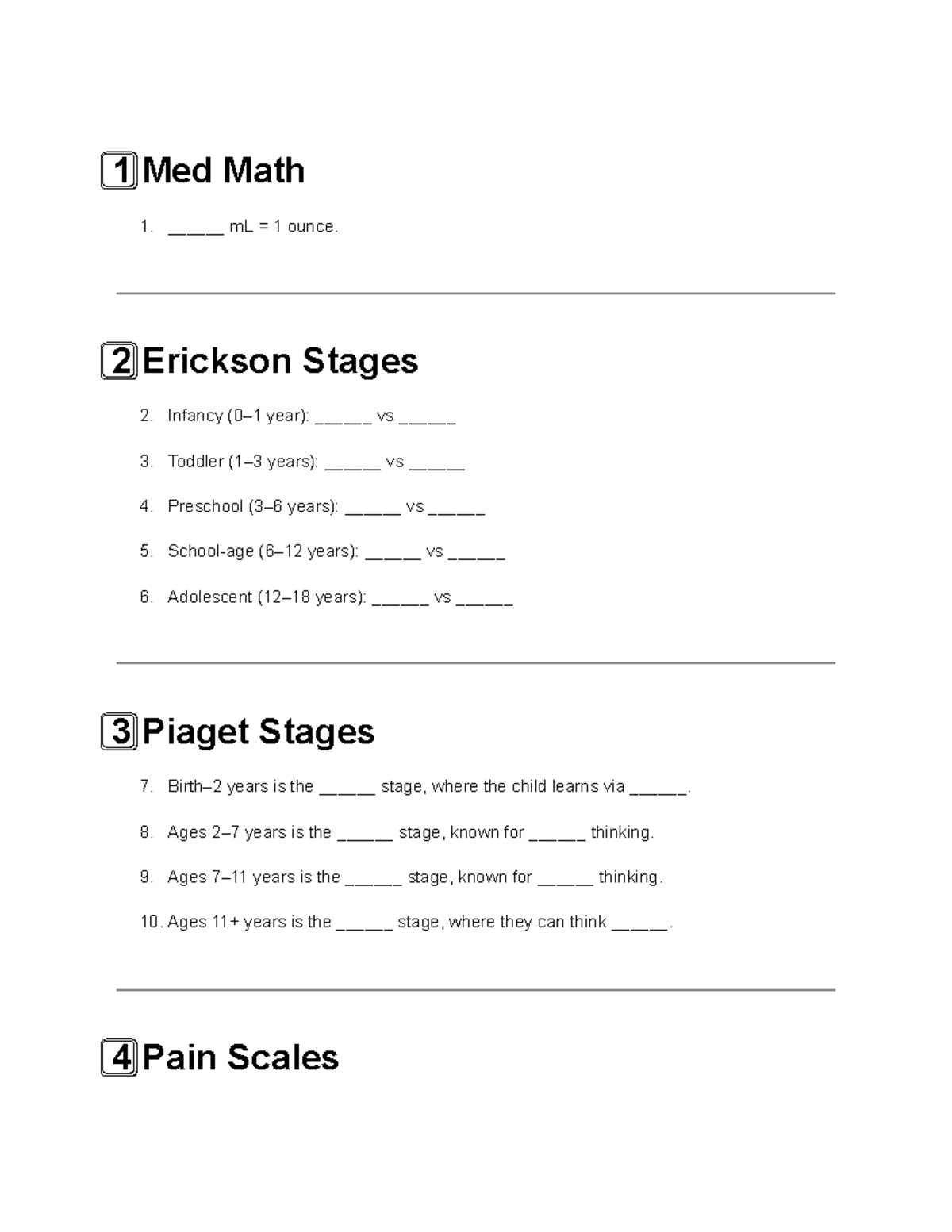 PEDS 101: Comprehensive Study Guide on Developmental Stages and ...