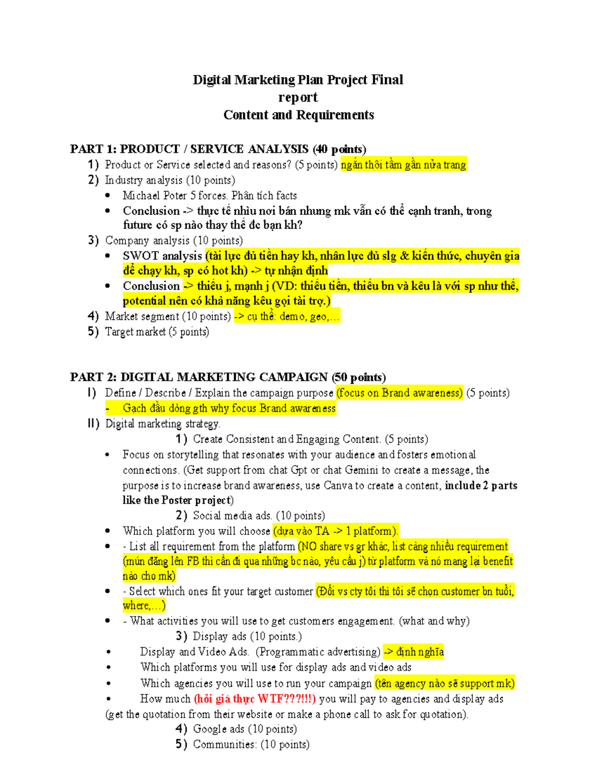 Digital Marketing Plan Project Final Report: Analysis & Campaign ...