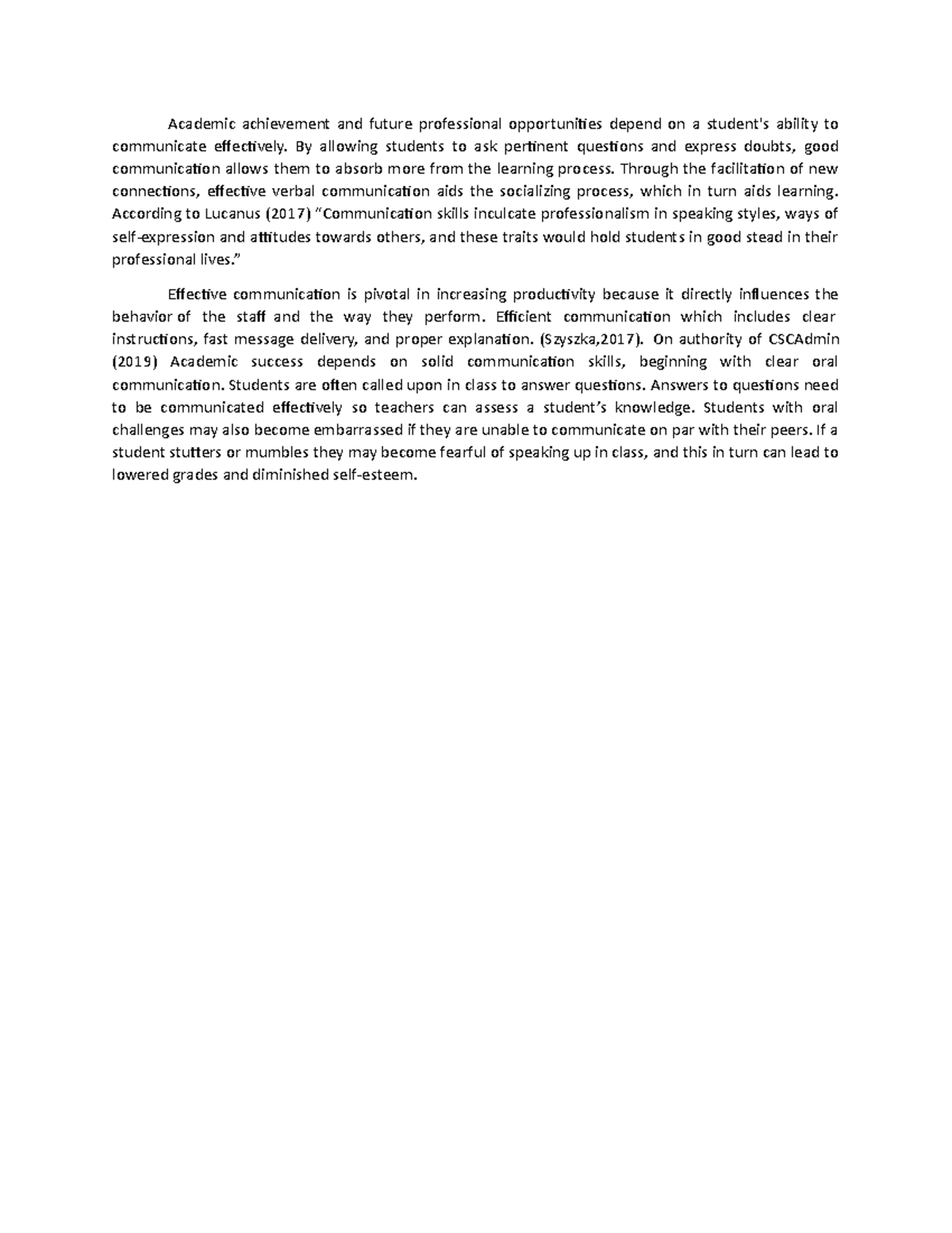 RRL: Communicative Performance Skills & Oral Communication Impact - Studocu