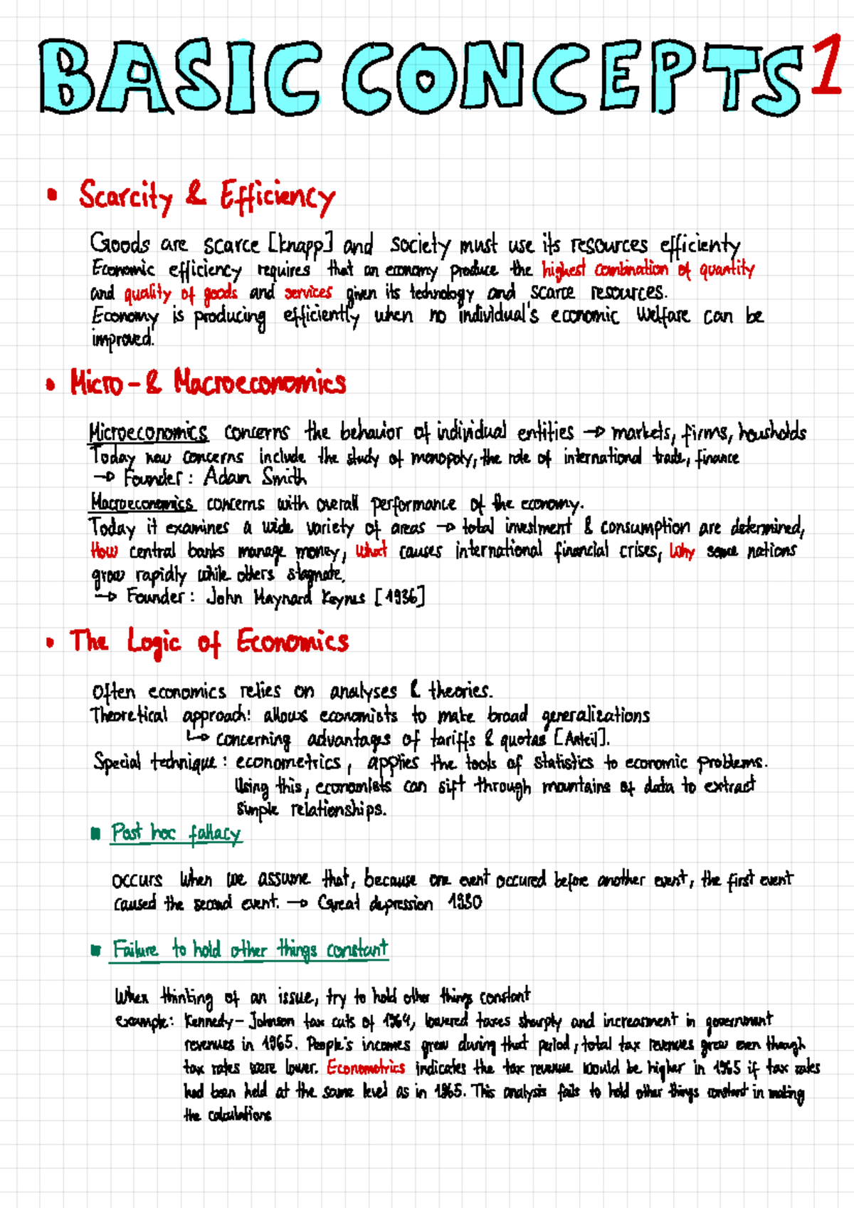 Chapter 1 - Intro to Basic Economic Concepts (ECO 101) - Studocu