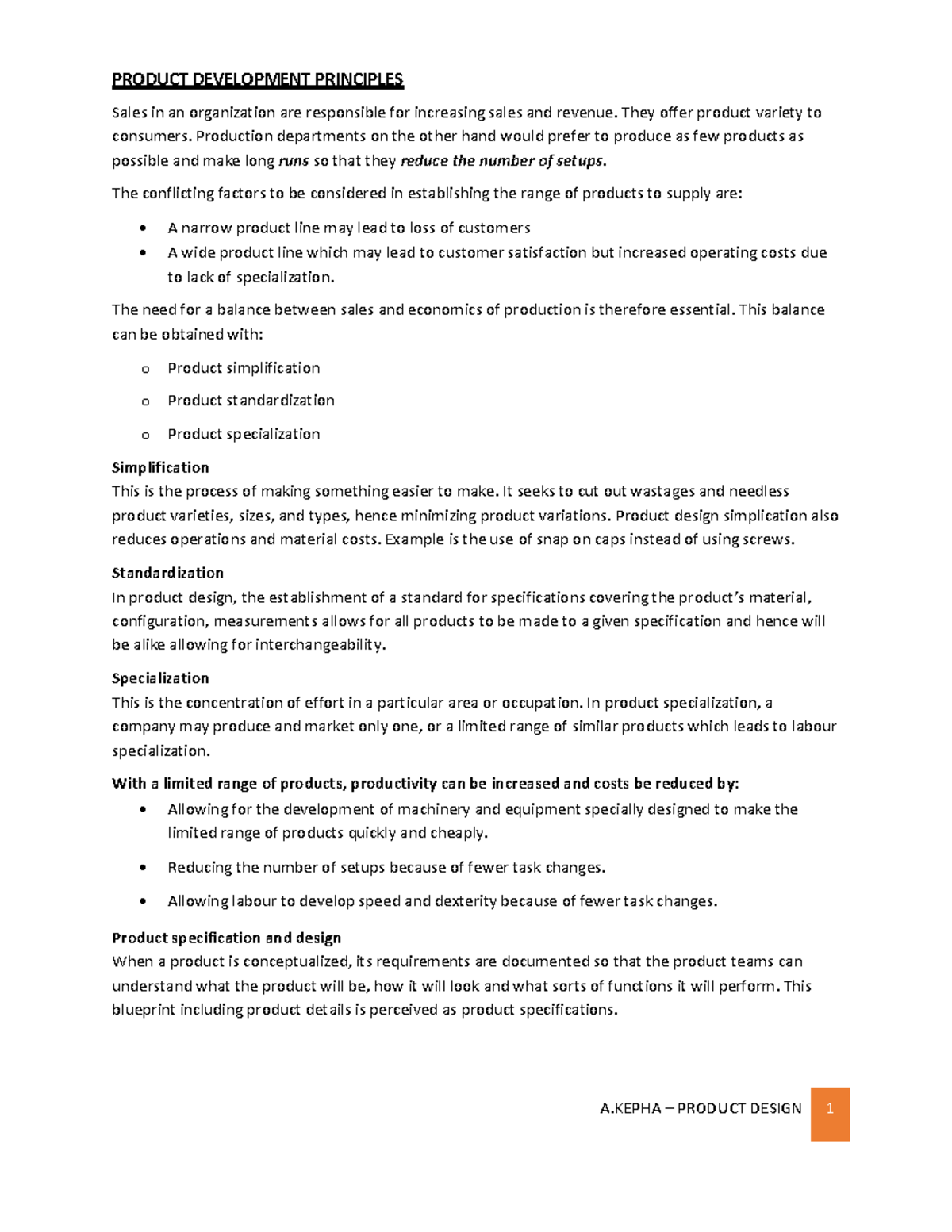 Product Development Principles - PRODUCT DEVELOPMENT PRINCIPLES Sales ...
