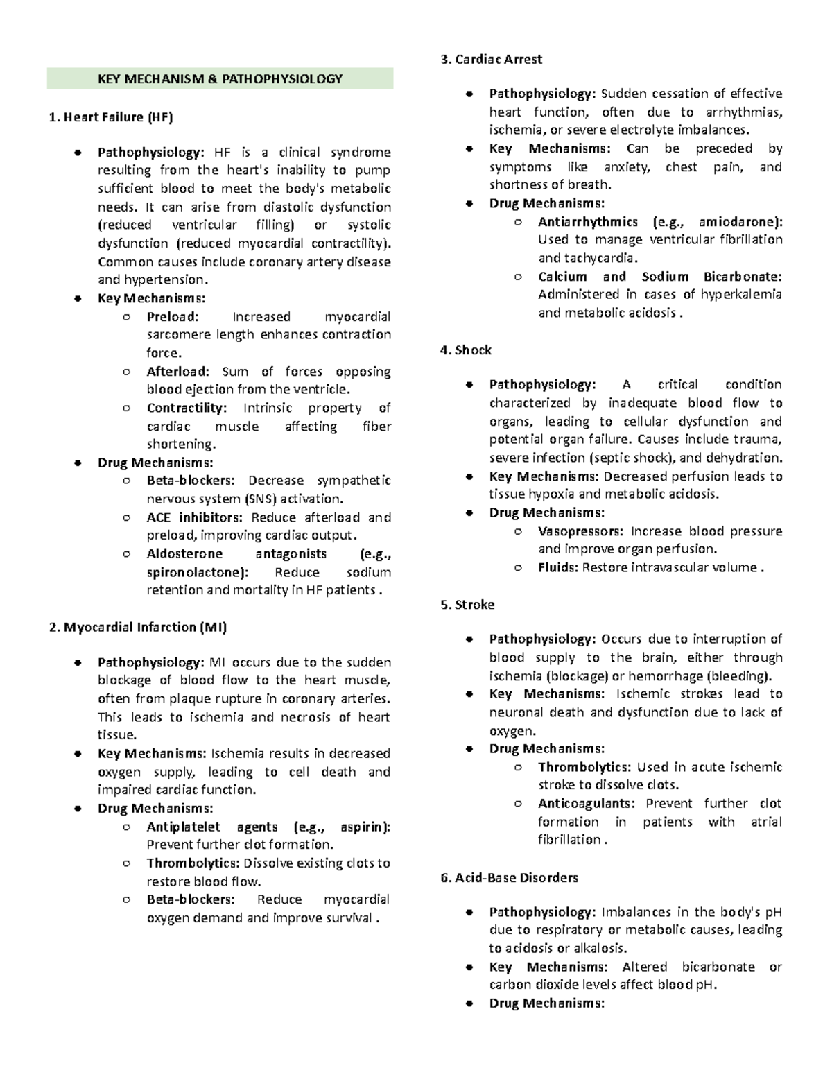 CP Reviewer - KEY MECHANISM & PATHOPHYSIOLOGY Heart Failure (HF ...