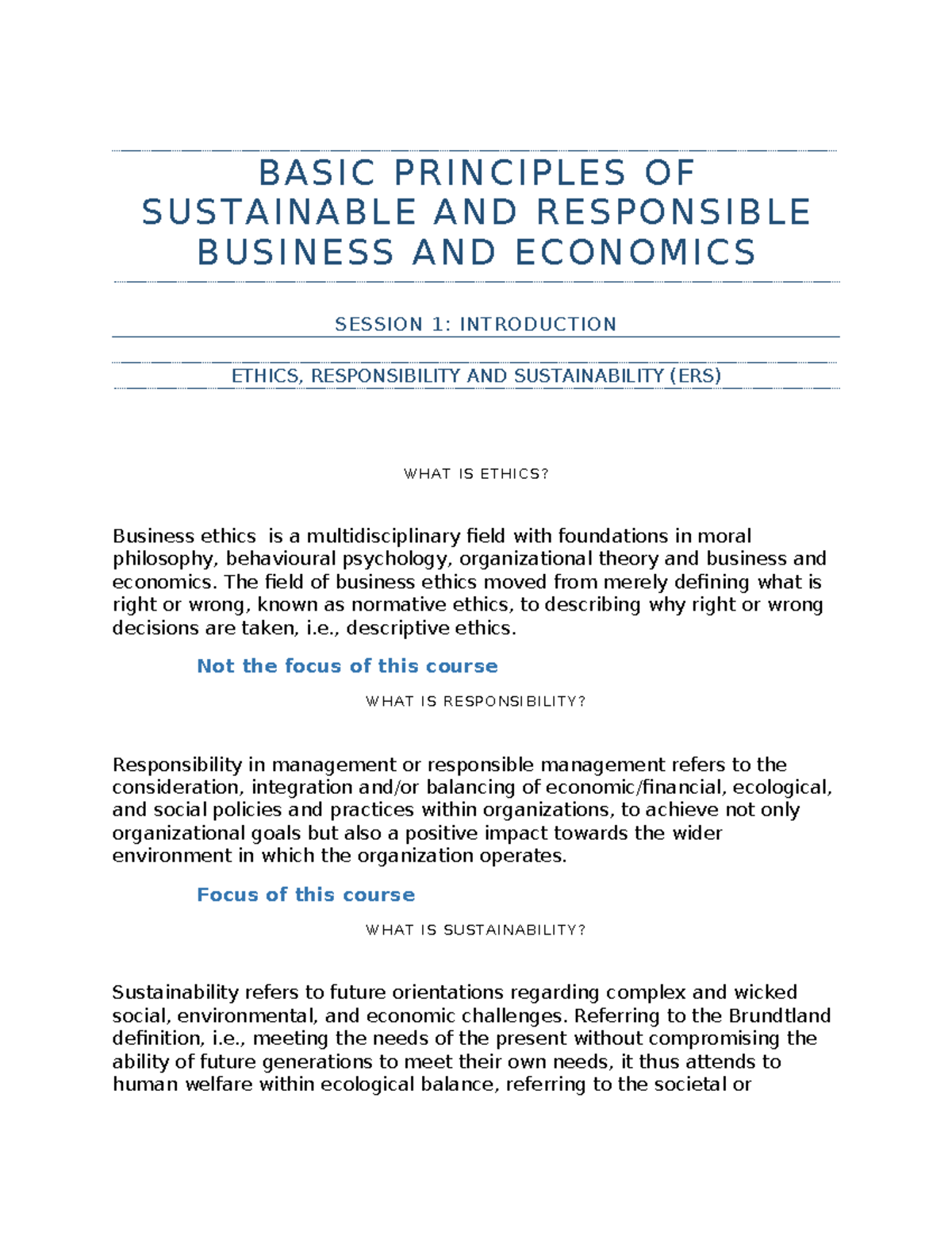 BSPR Summary: Key Insights on Sustainable Business Practices and ...