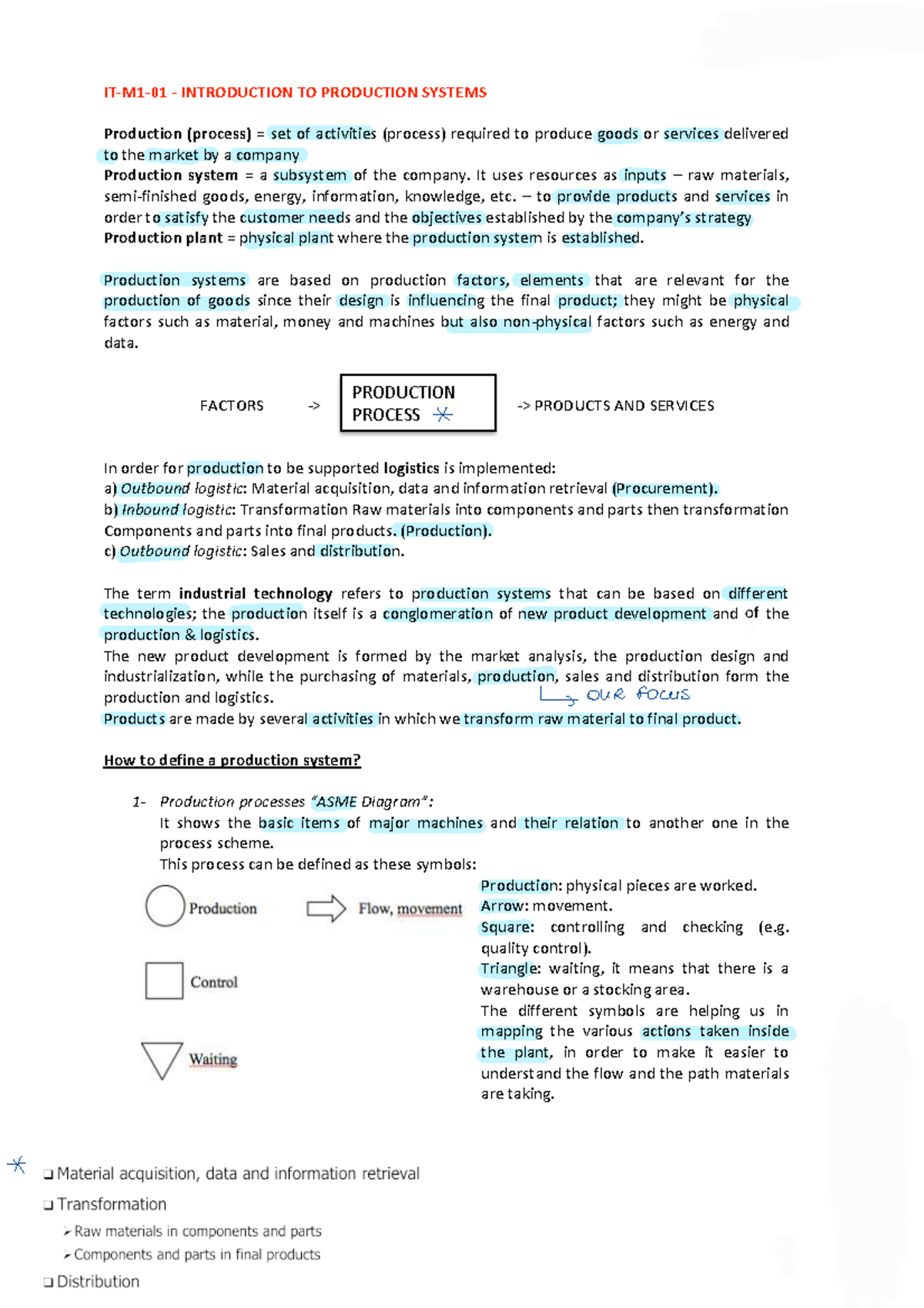 Introduction to Production Systems: Key Concepts and Case Studies - Studocu