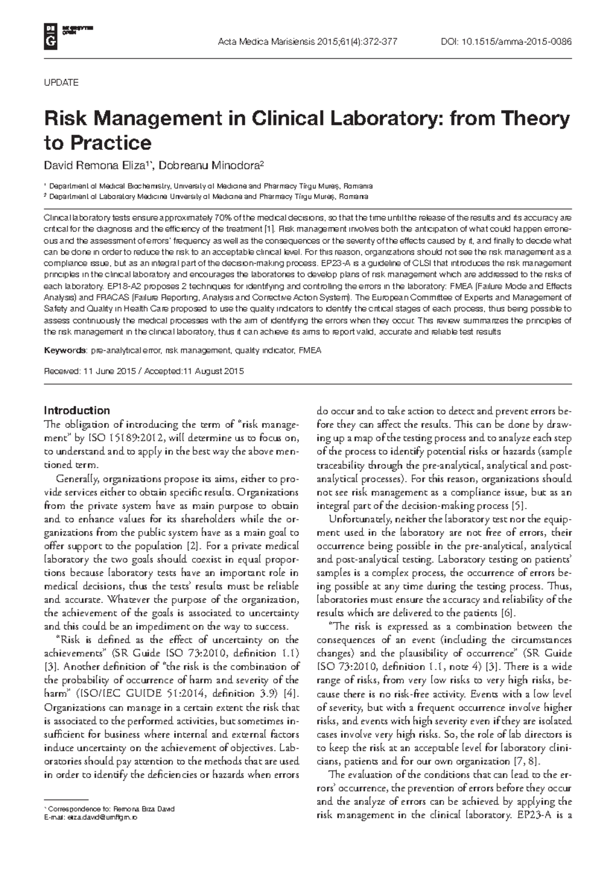 Risk management in clinical laboratory from theory to 4ijgydf 22d ...