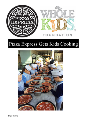 Marketing Assignment - Pizza Express Gets Kids Cooking Executive ...