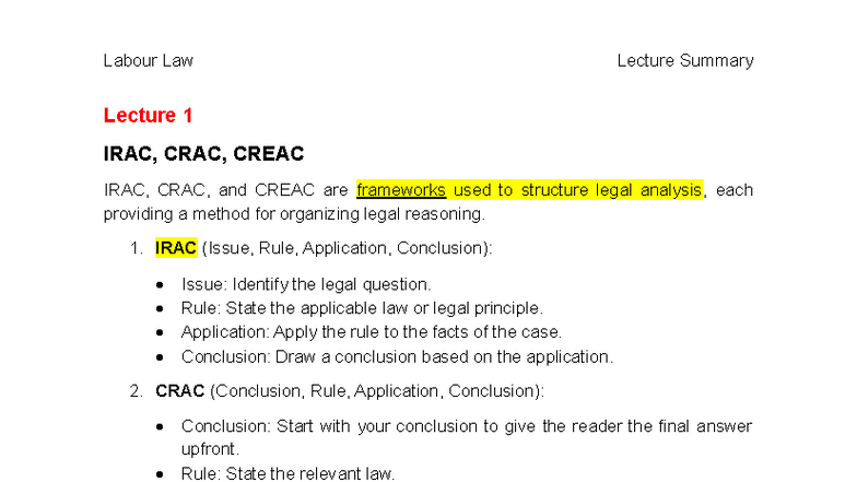 Intellectual Property and Labor Law: Lecture Notes Overview (Course ...