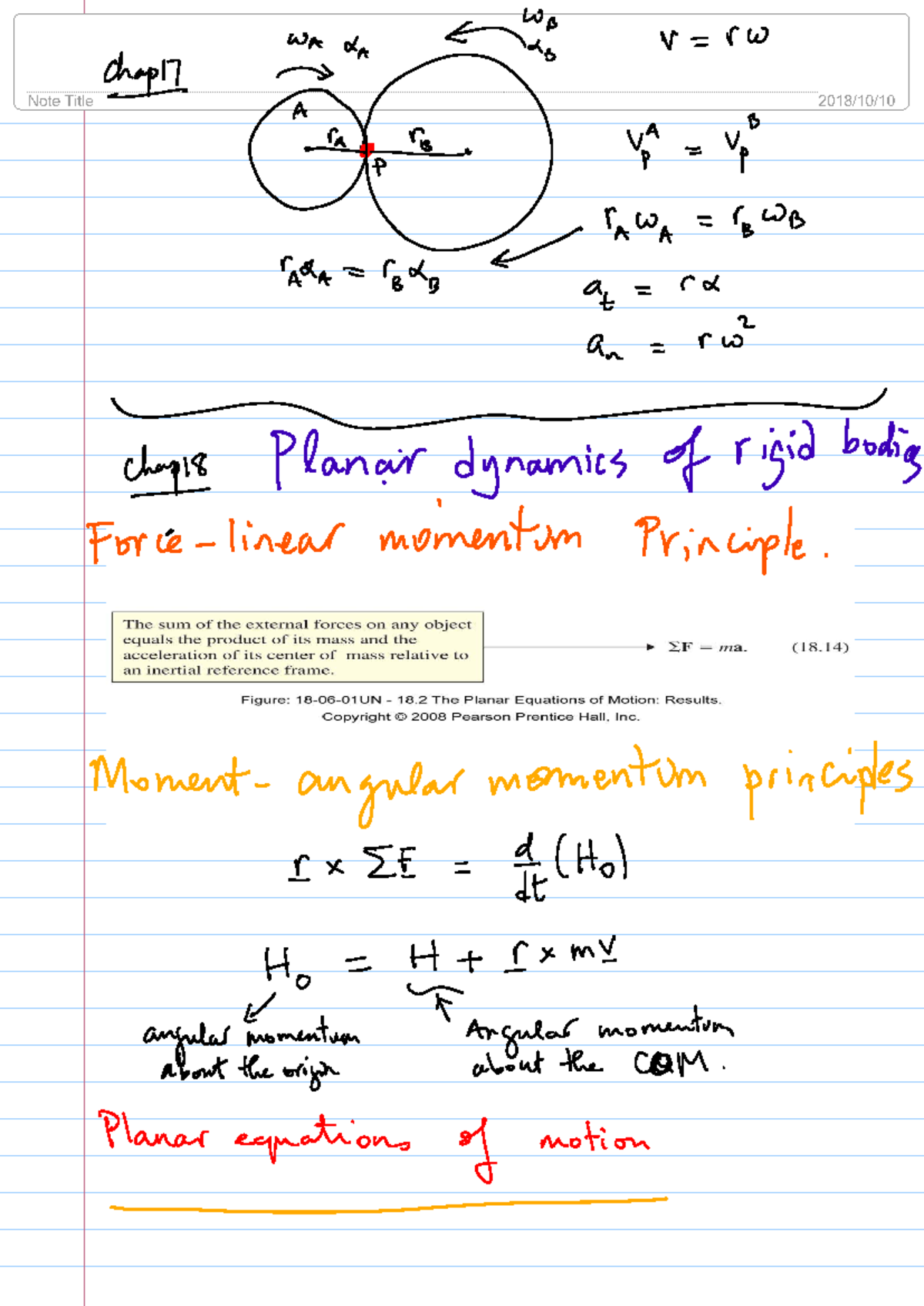MATH142 Chapter 18 - Planar Dynamics of Rigid Bodies - Studocu