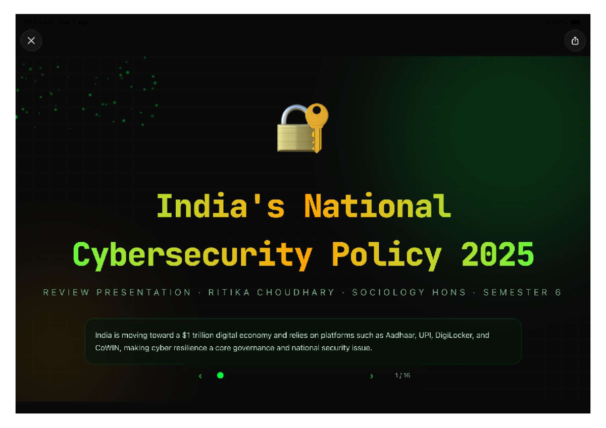 National Cybersecurity Policy 2025: A Comprehensive Review by Ritika ...