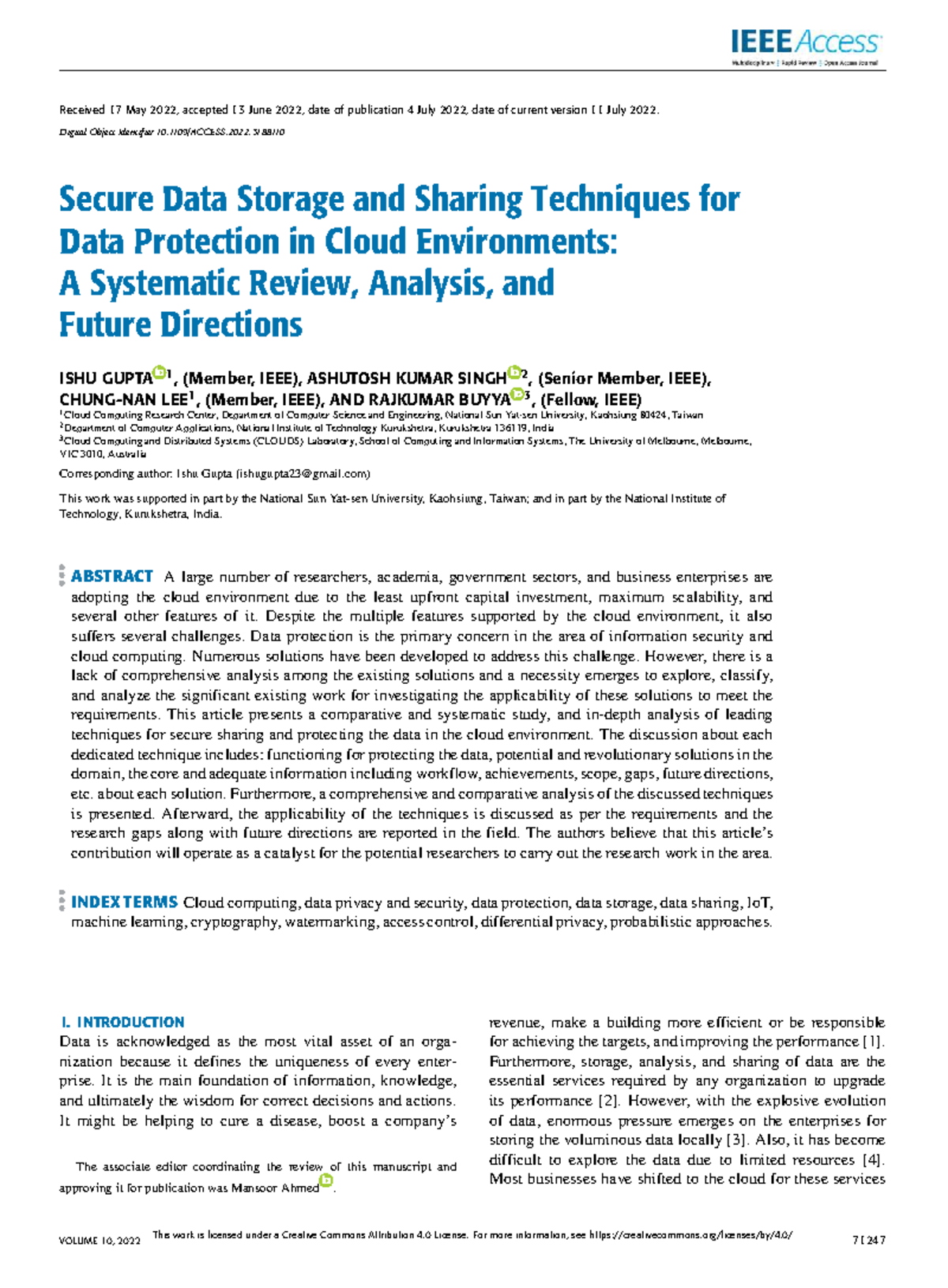Secure Data Storage & Sharing Techniques for Cloud Protection: A Review ...
