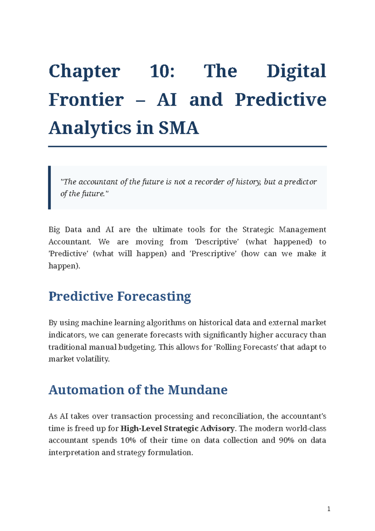 Chapter 10: The Digital Frontier in AI & Predictive Analytics - Studocu