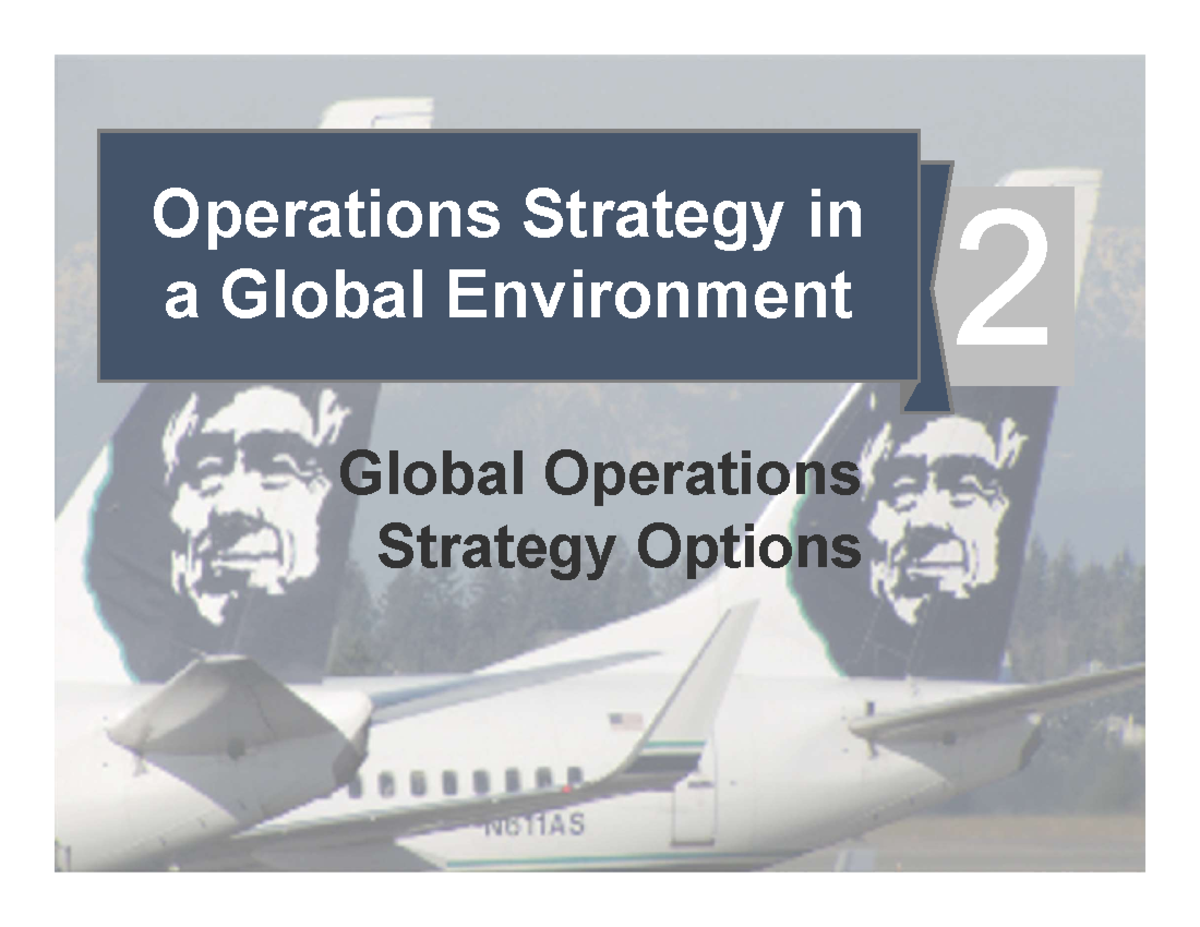 Global Operations Strategy Options Overview - Studocu