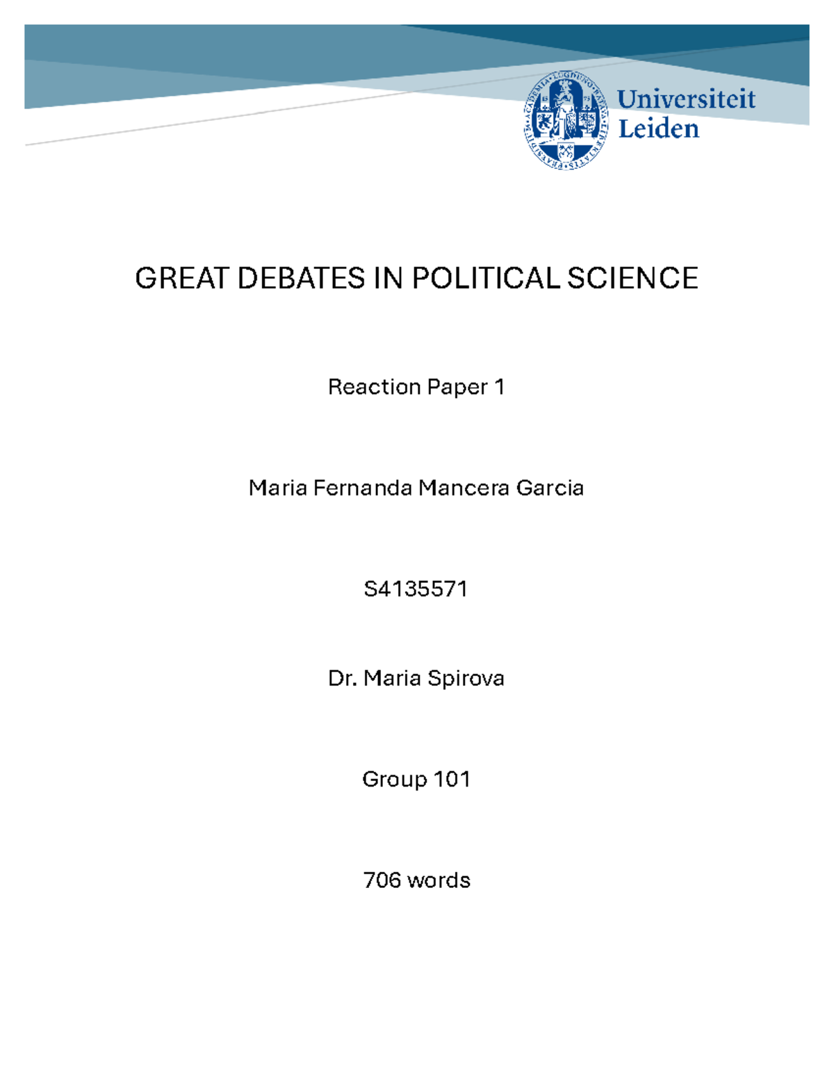 Reaction paper week 3 - Trabajo critico sobre populismo en mexico ...