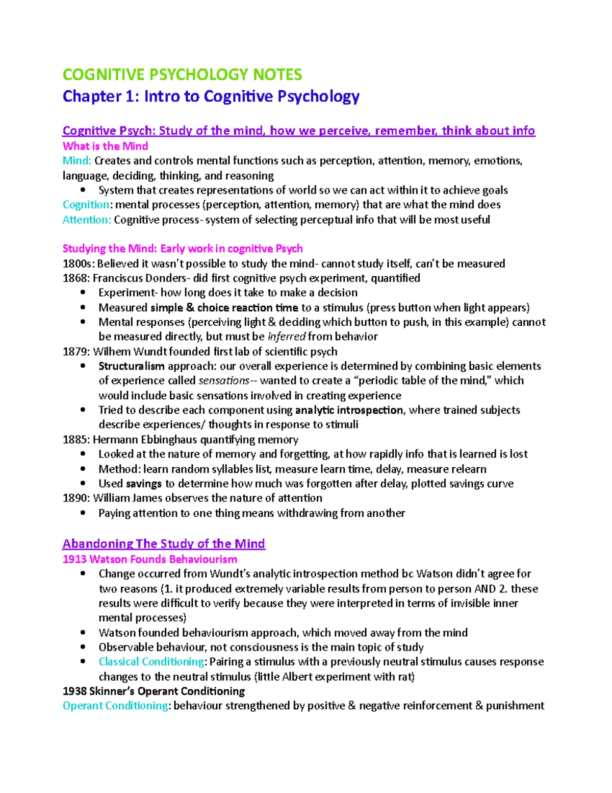 Cog 12: Problem Solving Notes and Key Concepts Overview - Studocu