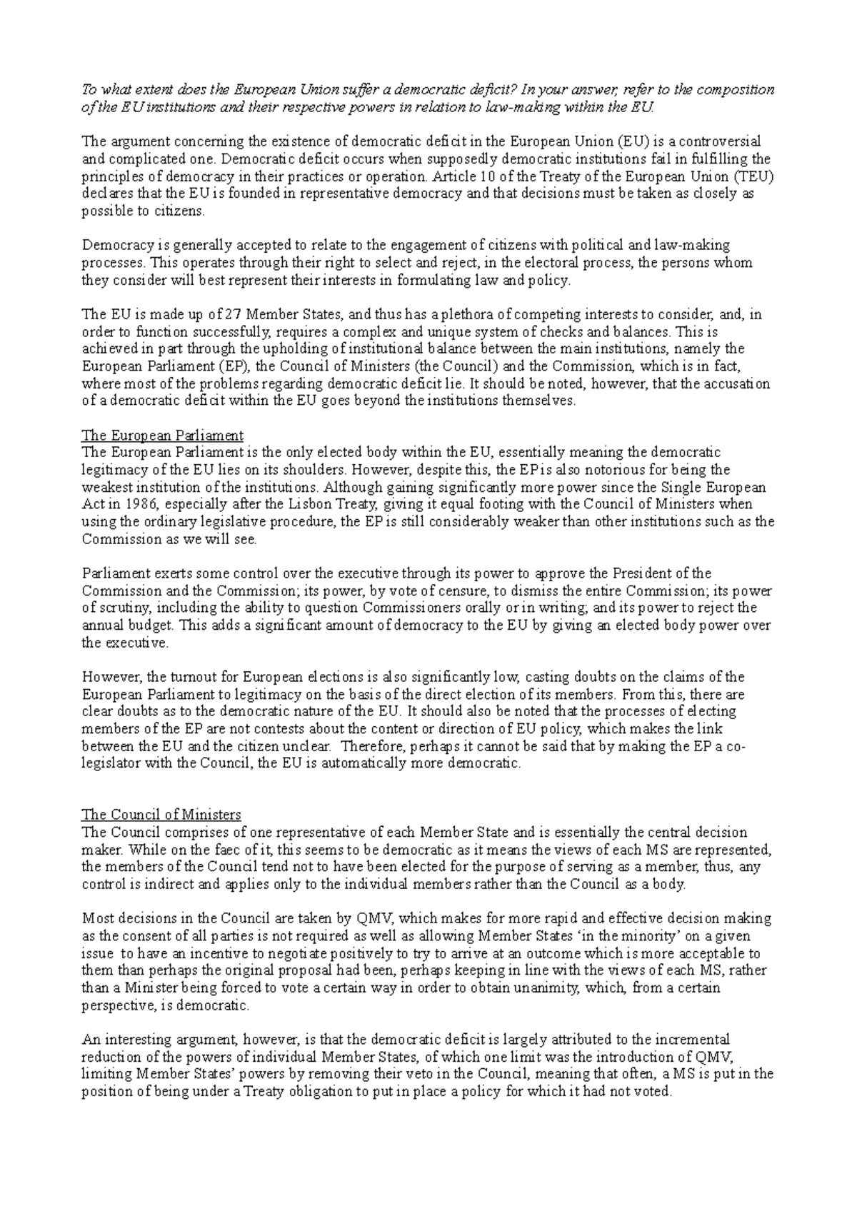 European Union Law (Ord) A Exam Coversheet A LAWS08125 2025 - Studocu