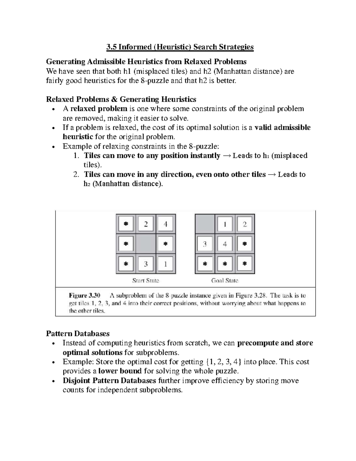 1.6 Heuristic Functions: Generating Admissible Heuristics from Relaxed ...