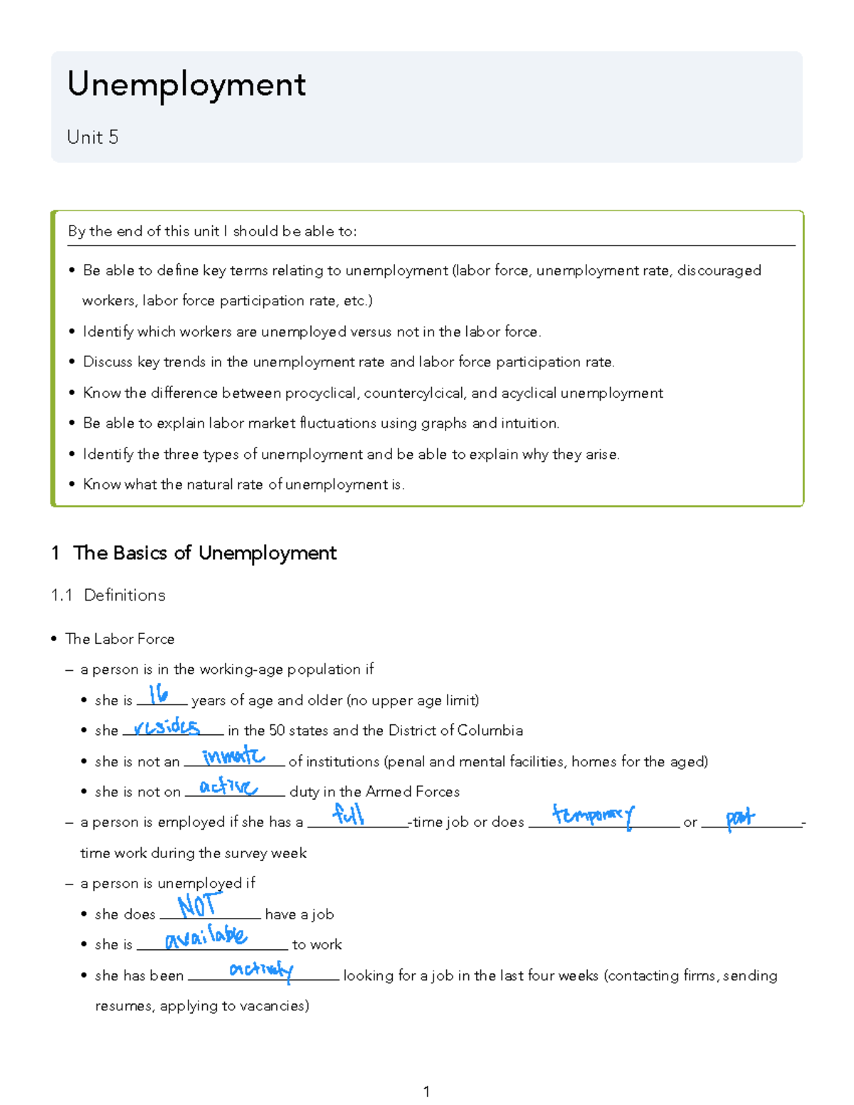 Understanding Unemployment: Key Concepts and Measures (Econ 101) - Studocu