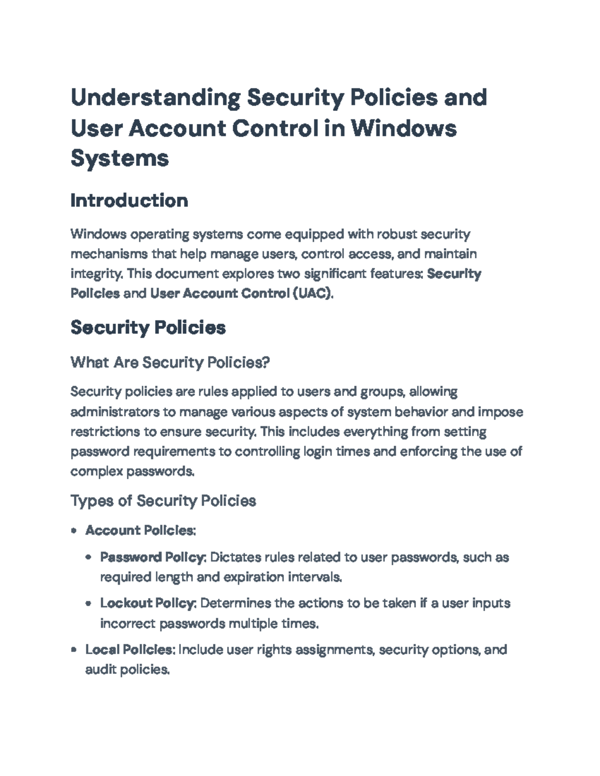 Understanding Security Policies & User Account Control in Windows ...