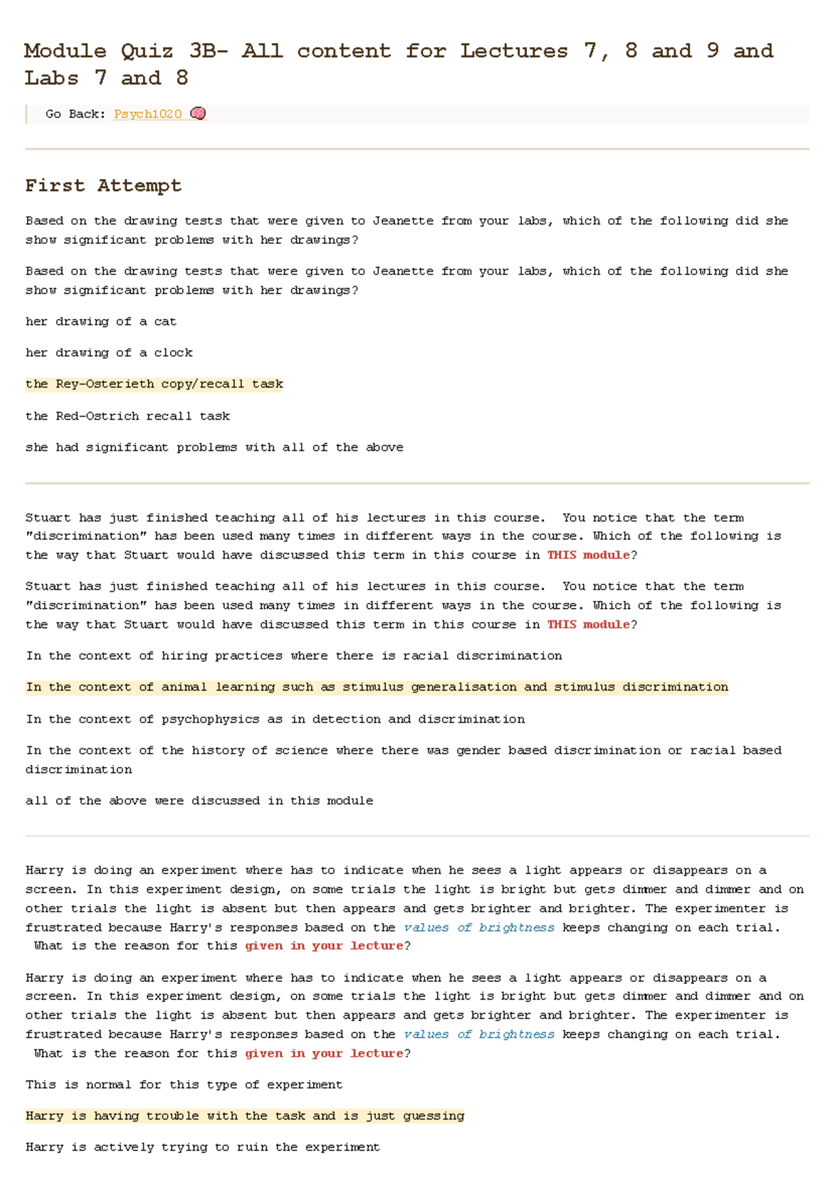 Module Quiz 3B- All content for Lectures 7, 8 and 9 and Labs 7 and 8 ...