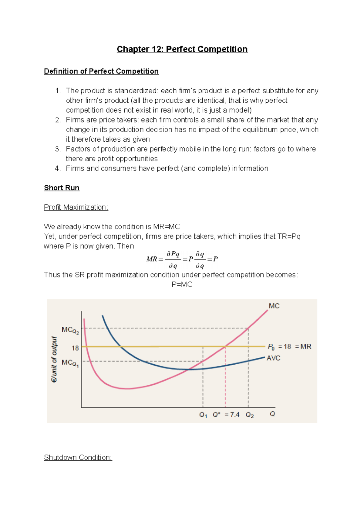 Chapter 12 Lecture Notes: Understanding Perfect Competition - Studeersnel