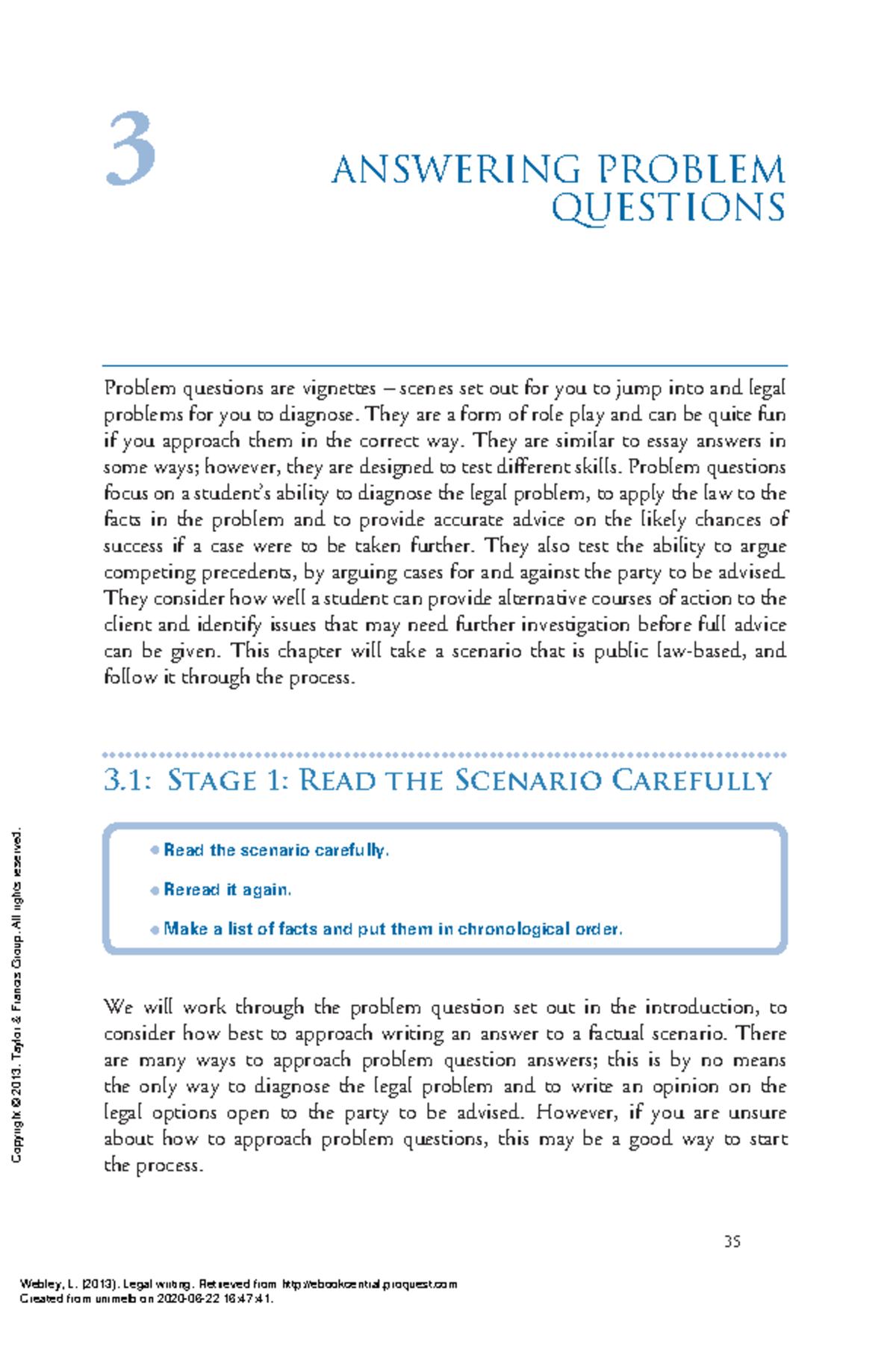 Legal Advice on Problem Questions: A Guide for Law Students (LAW 101 ...