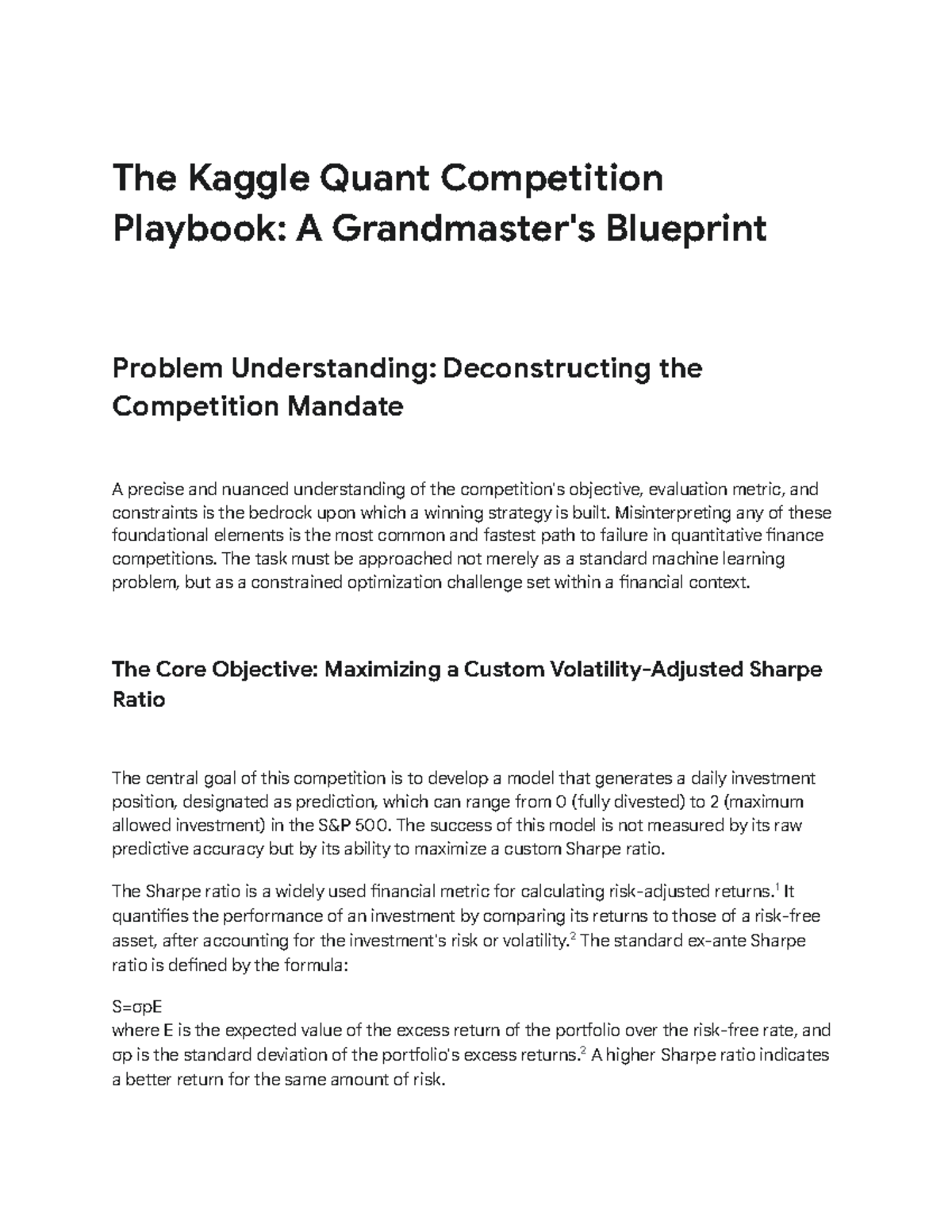 Kaggle Competition (FIN-101): Market Prediction Blueprint Guide - Studocu