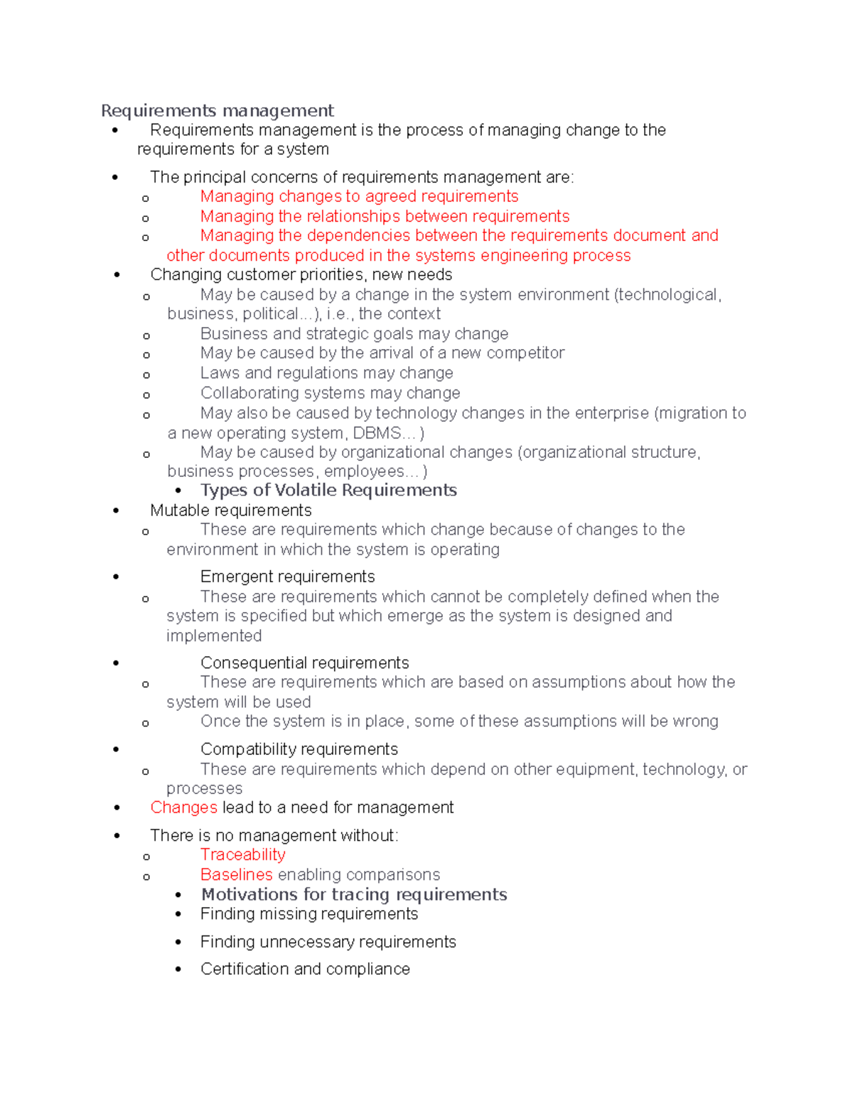 SRE Lecture Notes: Managing Requirements and Change Impact Analysis ...