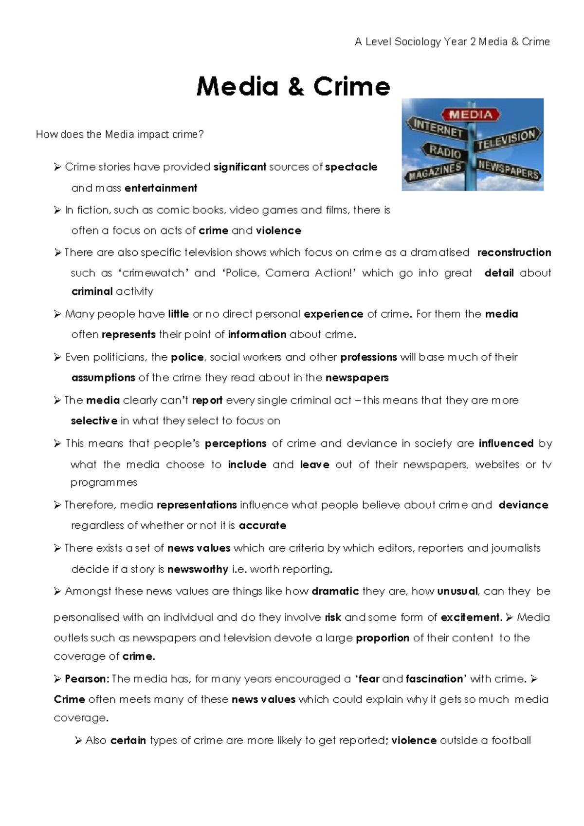 Copy of Booklet - Media & Crime - A Level Sociology Year 2 Media ...