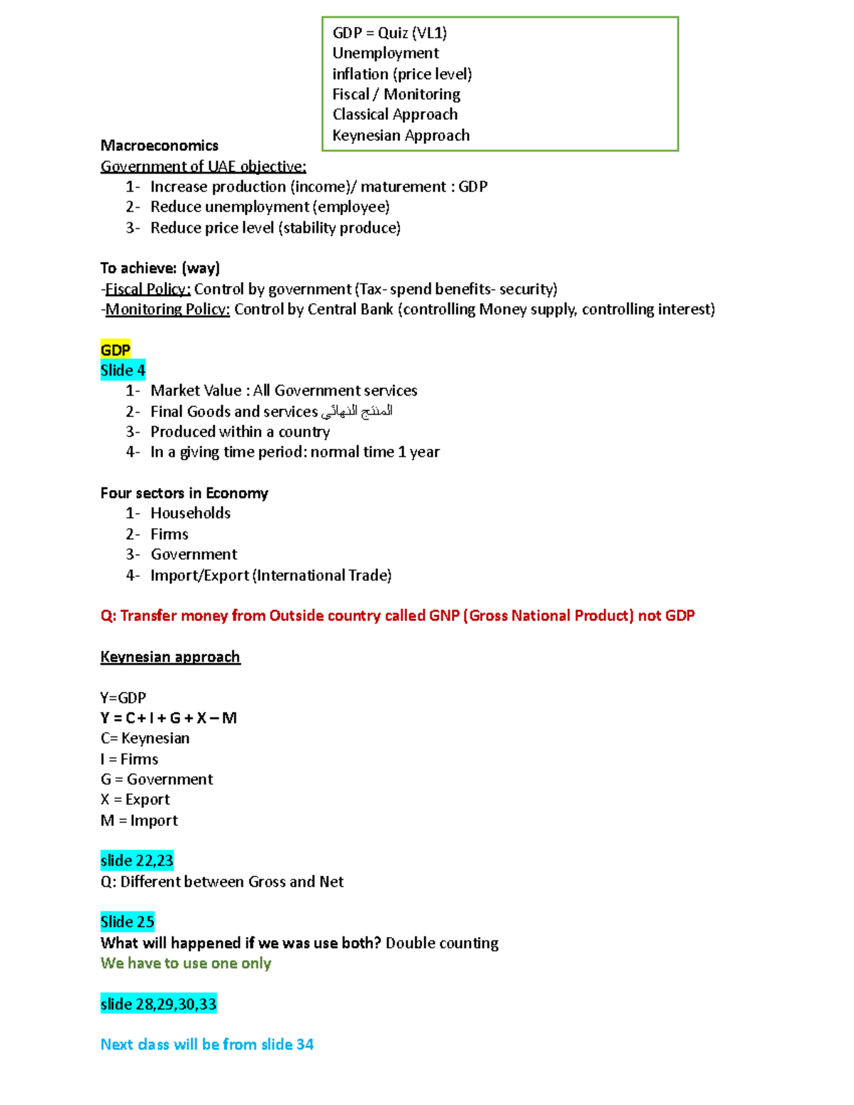Macroeconomics Lecture Notes - Week 1 Overview - Studocu
