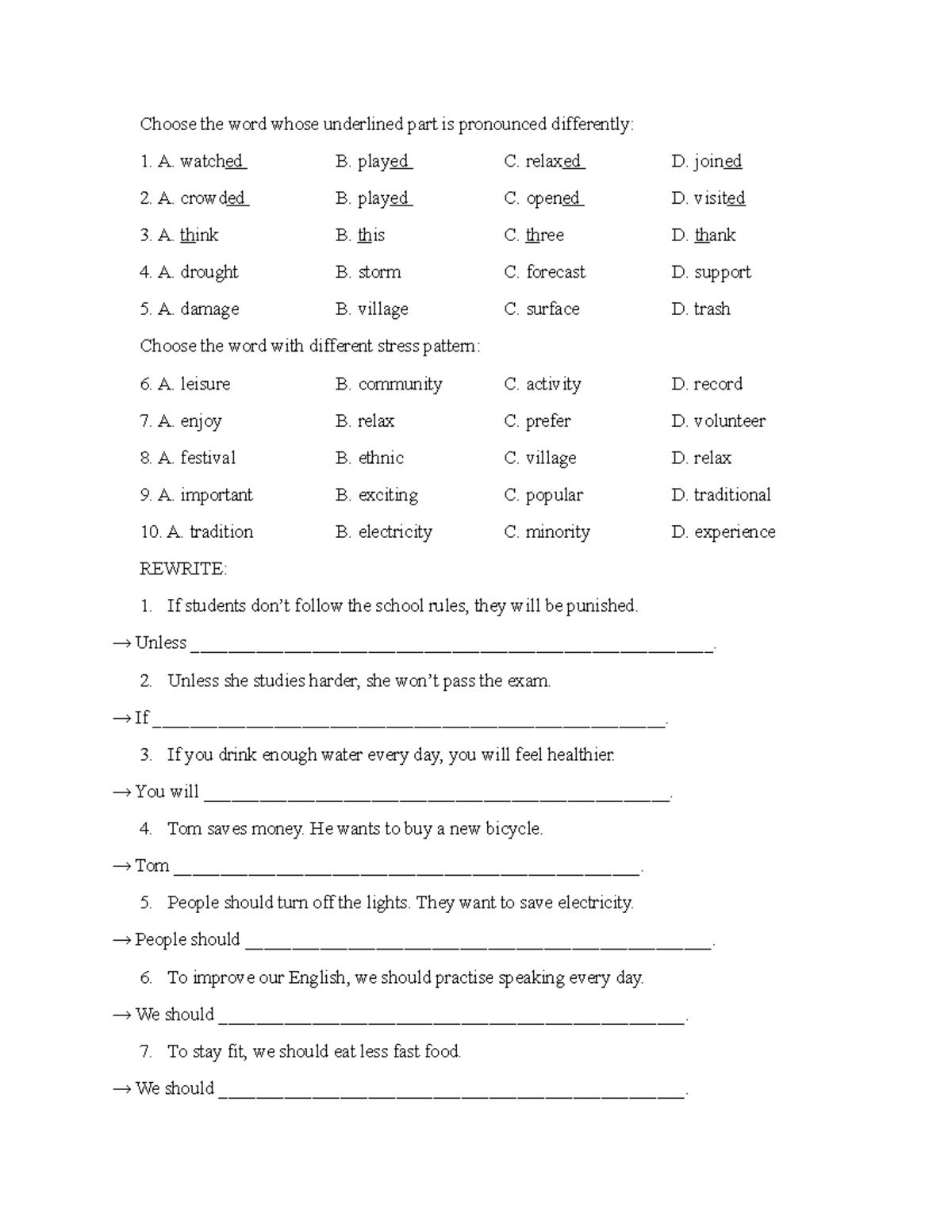 Final Revision for 8th Grade English Exam Preparation - Studocu