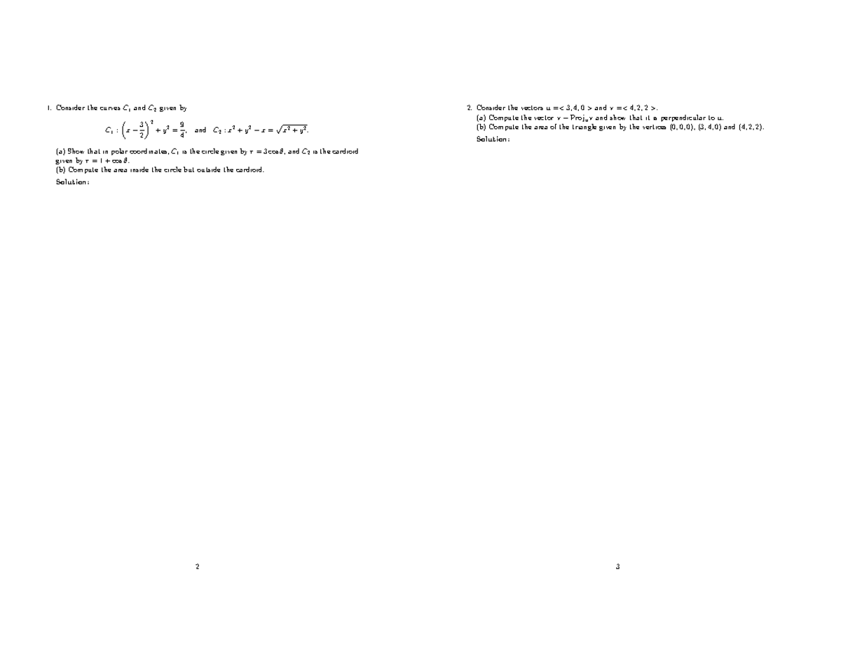 MATH2011 Mid2025F - Midterm Exam Solutions and Analysis - Studocu