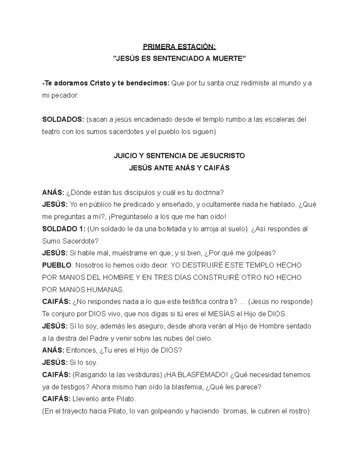 Viacrucis P. Tito 2023: Guión Completo de la Pasión de Cristo - Document Preview