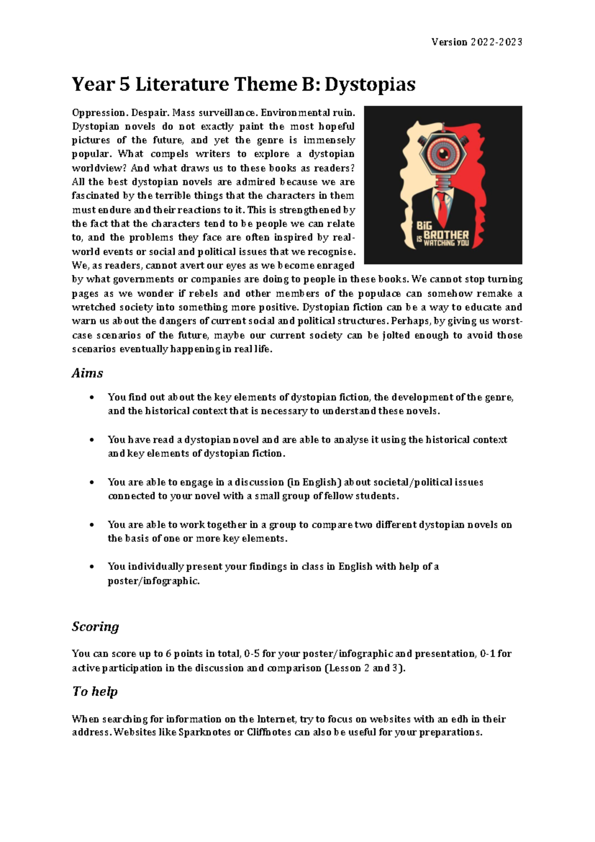 Year 5 Literature: Dystopian Themes & Analysis Notes - Studeersnel