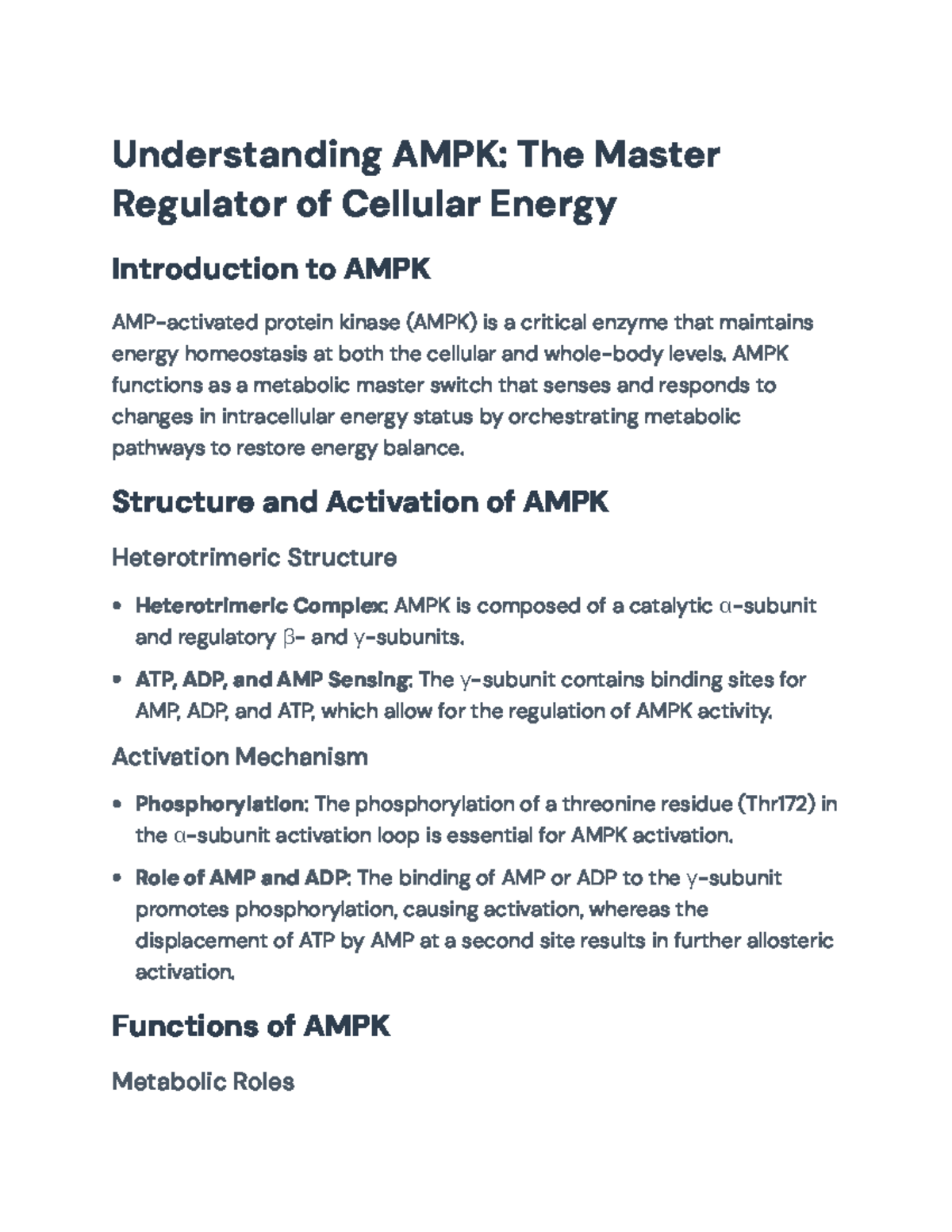 Understanding AMPK: Key Regulator of Energy Homeostasis and Metabolism ...